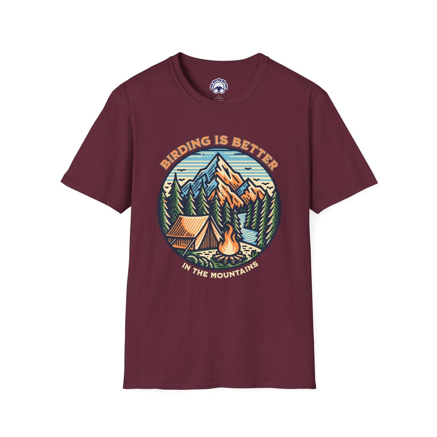 Birding in The Mountains Unisex Softstyle T-Shirt - Nature Lover's Gift