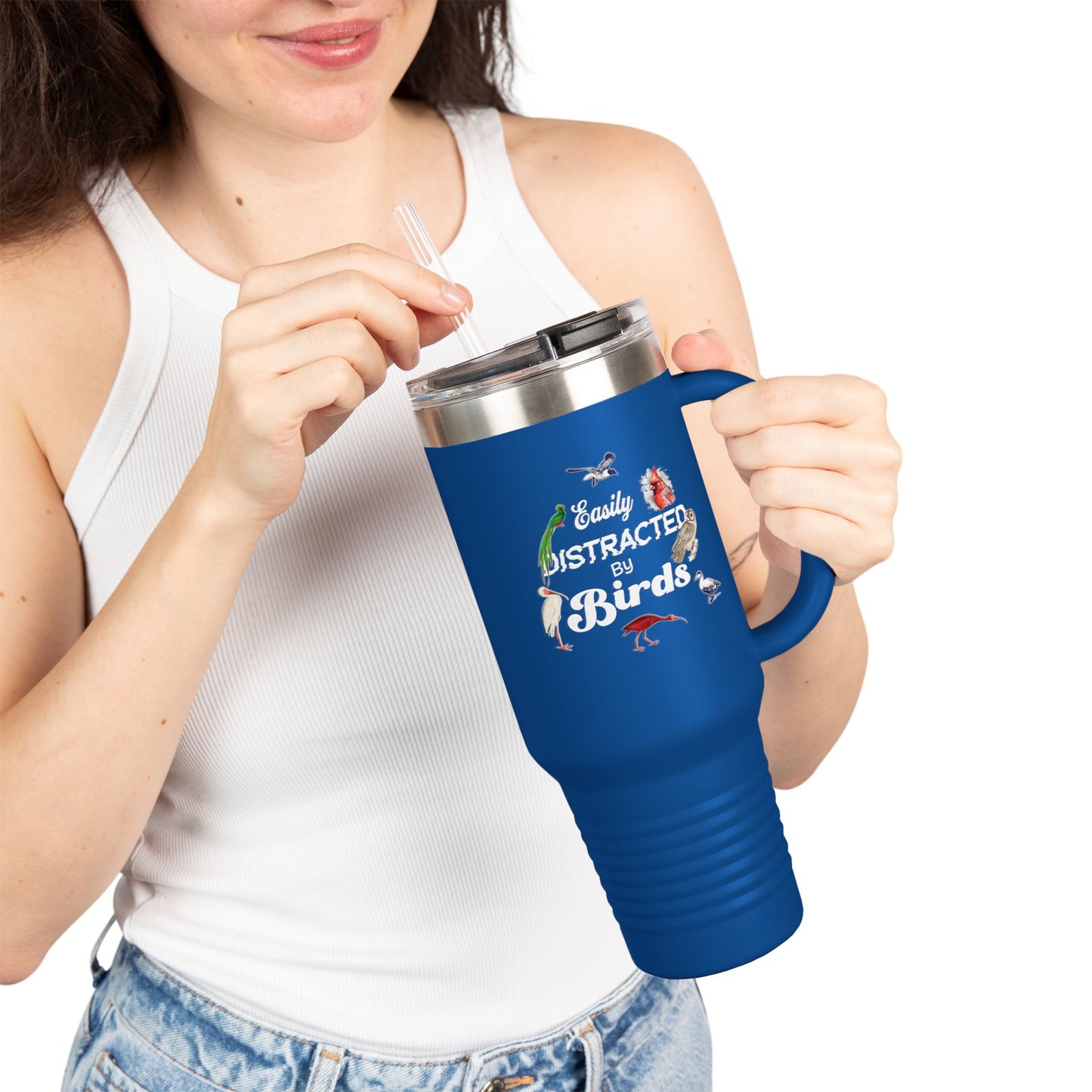 Easily Distracted by Birds Insulated Travel Mug - 40oz Adventure Companion