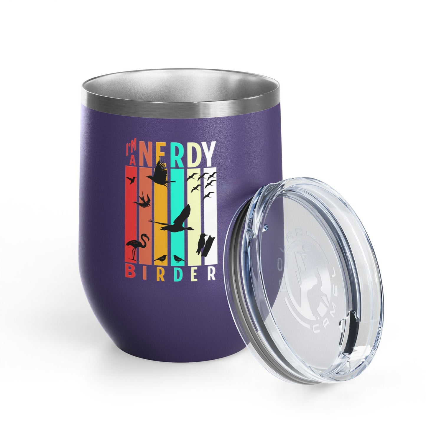 I'm A Nerdy Birder Wine Tumbler, 12oz | Perfect Gift for Bird Lovers, Nature Enthusiasts, Party Time, Outdoor Adventures, Home Decor