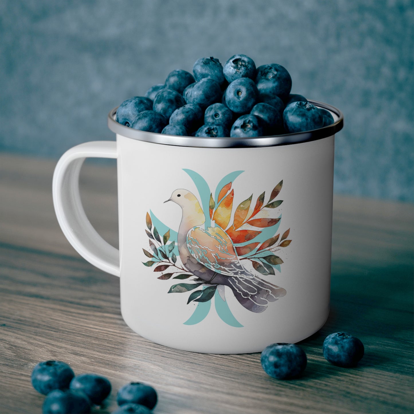 Peaceful Dove Enamel Camping Mug