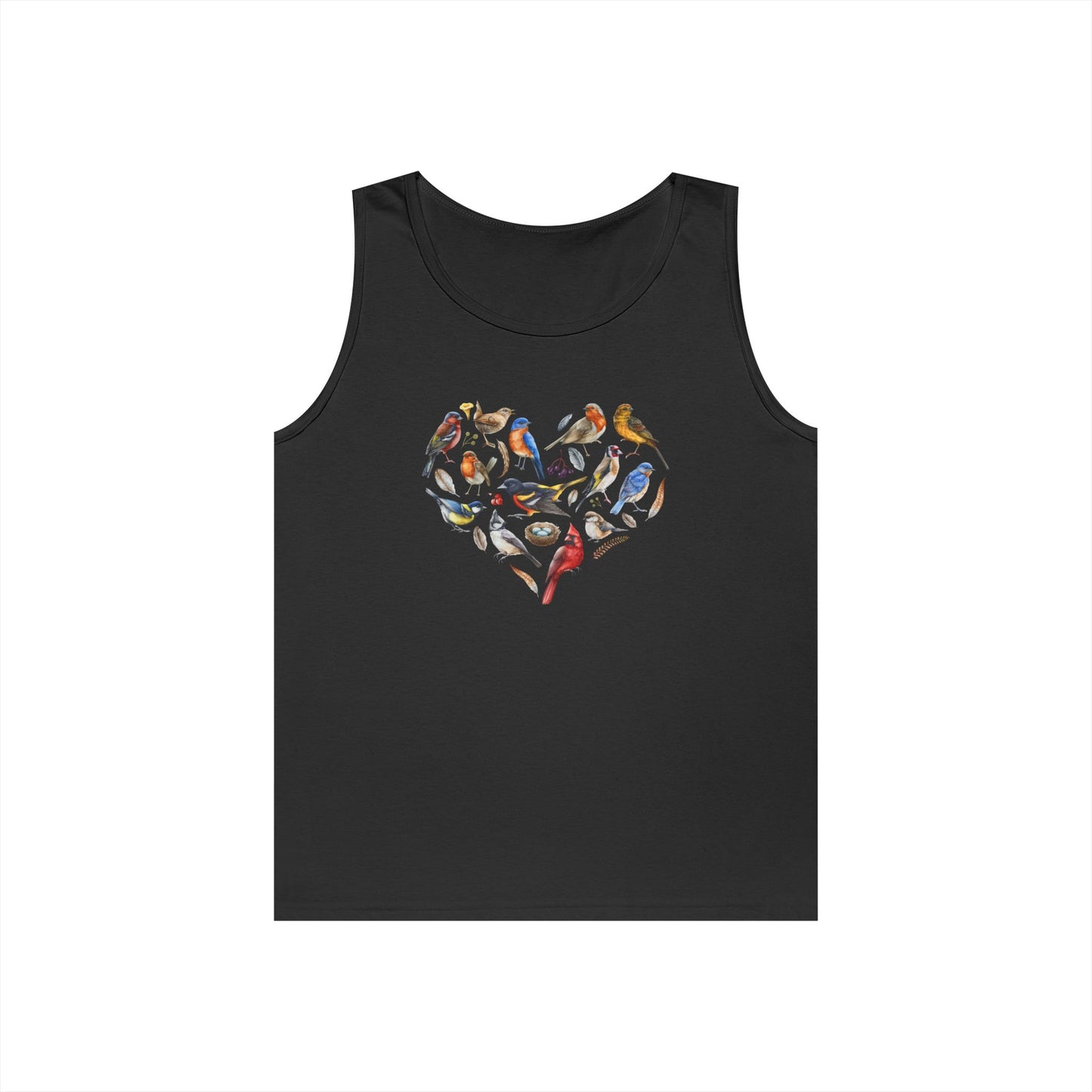 I'm A Nerdy Birder Bird Heart Tank Top, Gift for Bird Lovers, Unisex Summer Wear, Nature Lover's Apparel, Fun Casual Tank