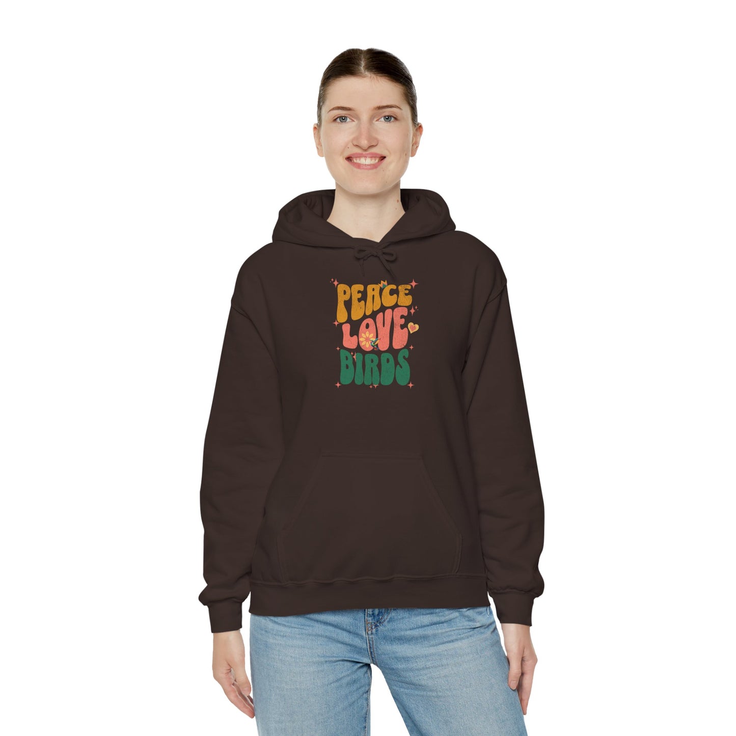 Peace Love Birds Hoodie - Cozy Unisex Sweatshirt for Nature Lover