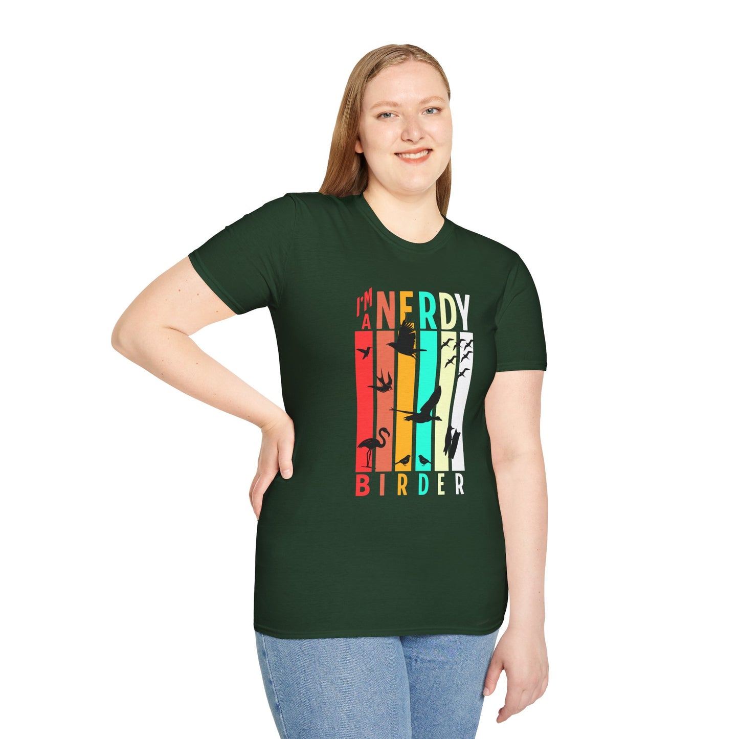 I'm A Nerdy Birder Unisex Softstyle T-Shirt - Nature Lover's Gift