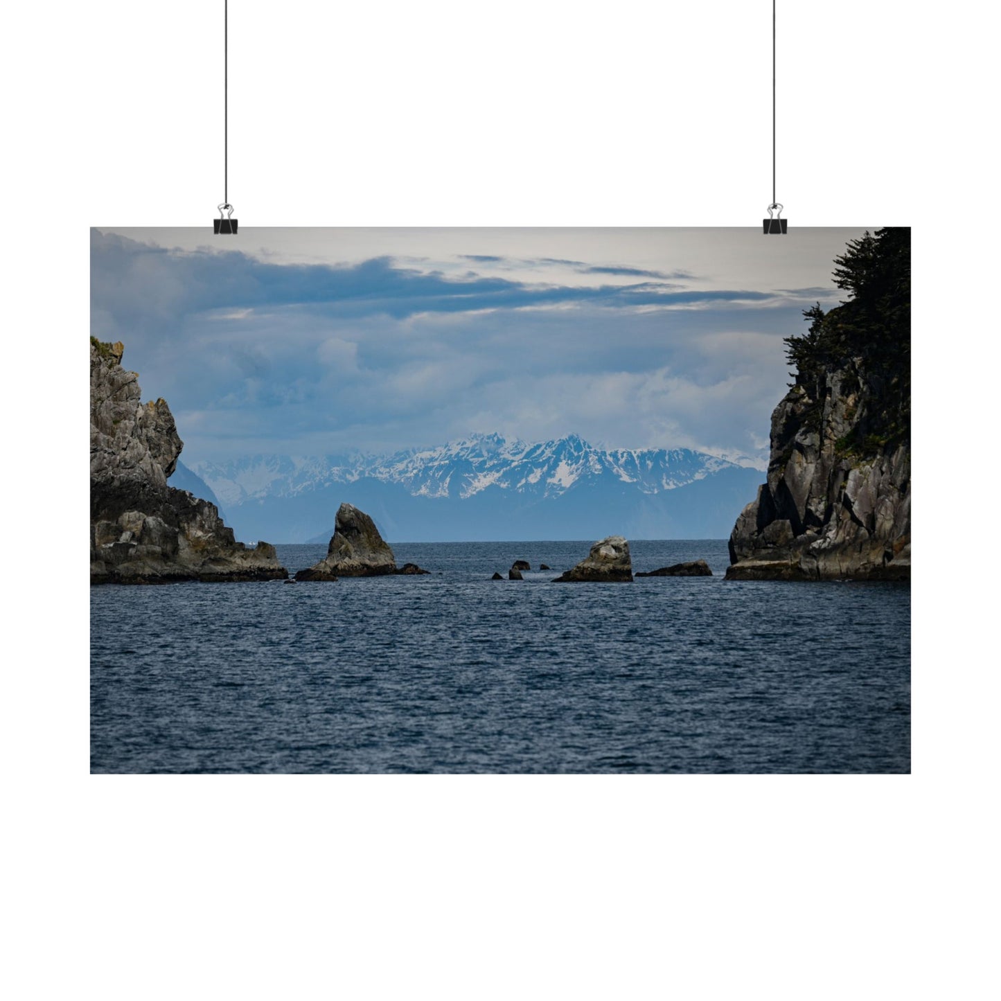 Scenic Matte Horizontal Posters - Tranquil Ocean & Mountain Views