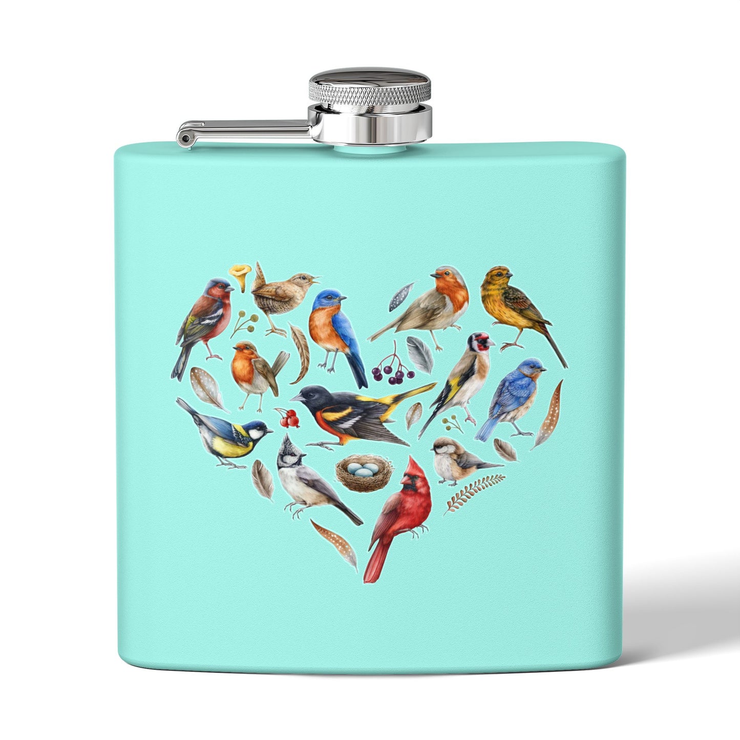 Bird Heart Stainless Steel Flask - 6oz