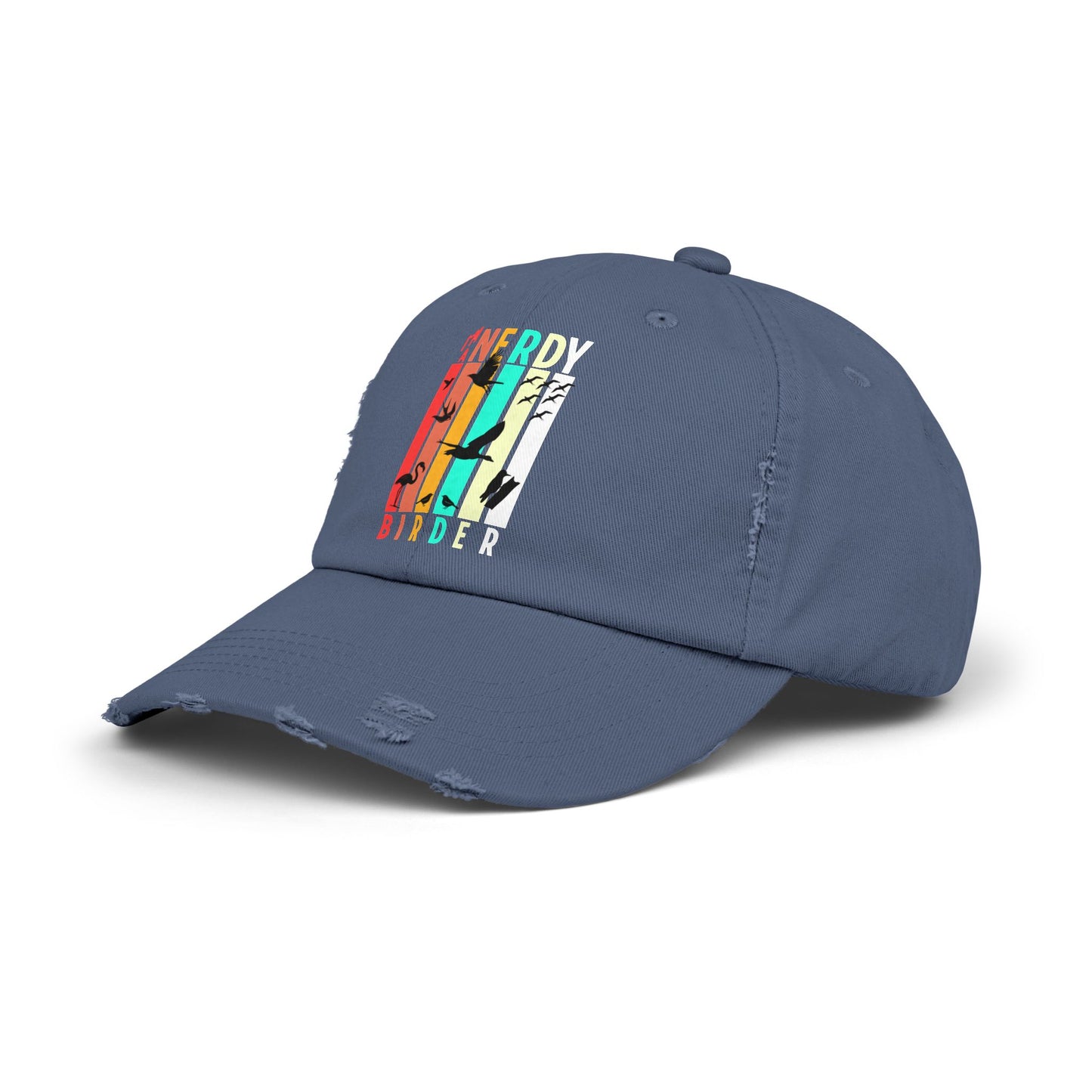 I'm A Nerdy Birder Colorful Unisex Distressed Cap - Fun Style for Trendsetters, Perfect Gift for Birthdays, Festivals, and Everyday Wear