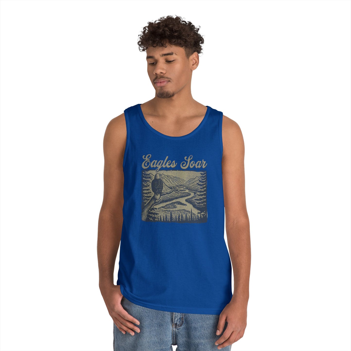 Eagles Soar Unisex Heavy Cotton Tank Top – Outdoor Adventure Wear