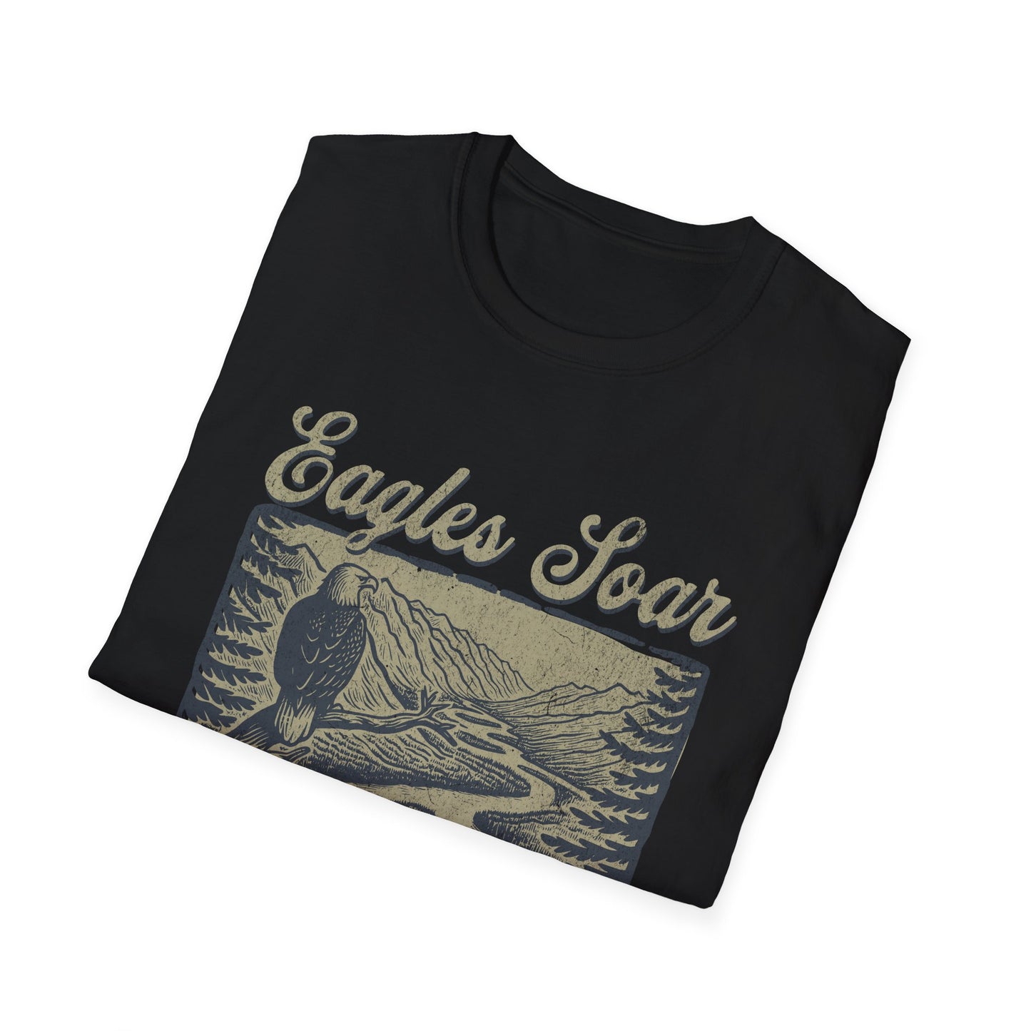 Eagles Soar Unisex Softstyle T-Shirt - Nature Inspired Graphic Tee