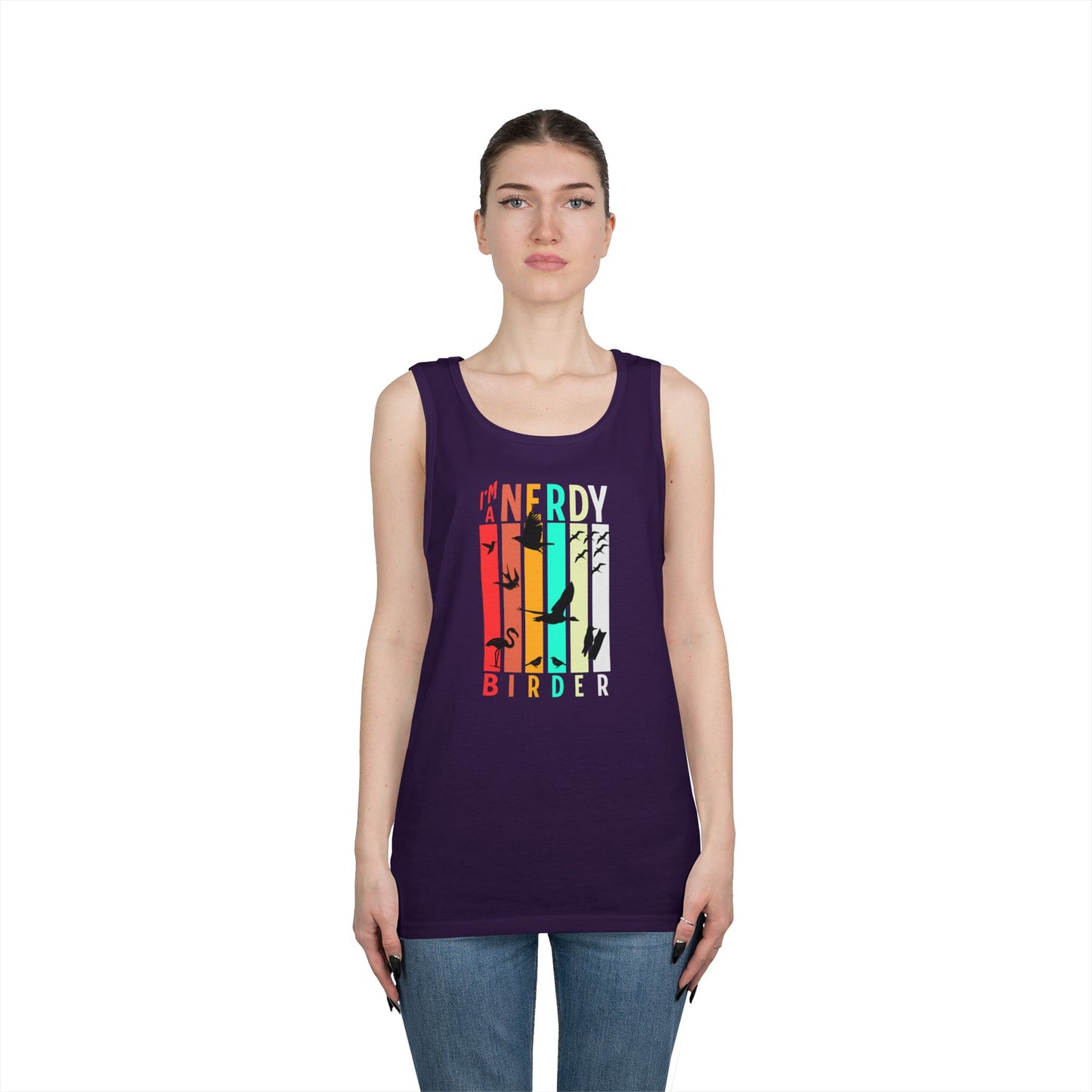 I'm A Nerdy Birder Tank Top, Gift for Bird Lovers, Unisex Summer Wear, Nature Lover's Apparel, Fun Casual Tank