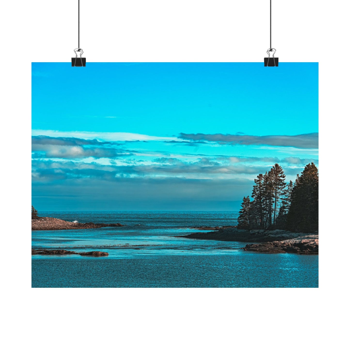 Serene Coastal Matte Horizontal Poster - Ocean Landscape Decor