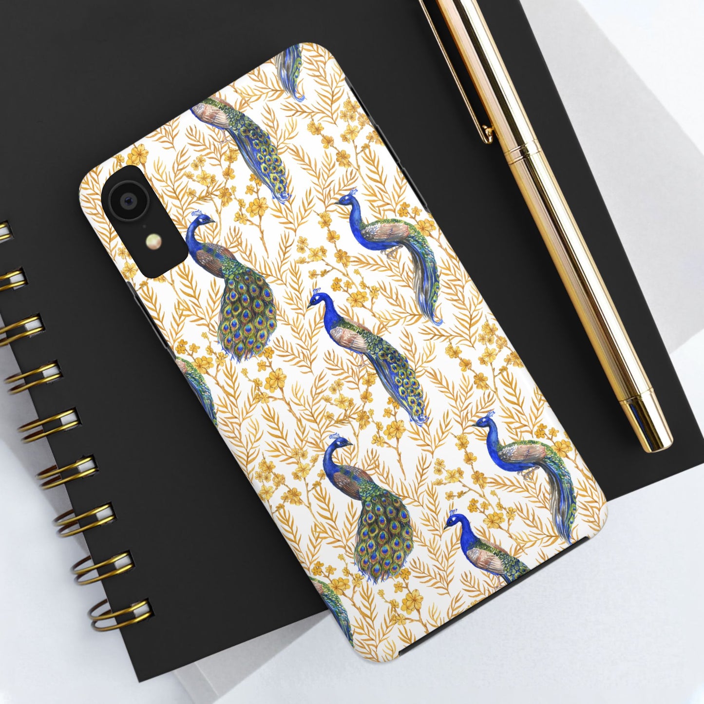 Elegant Peacock Tough Phone Case - Stylish Protection for Nature Lovers