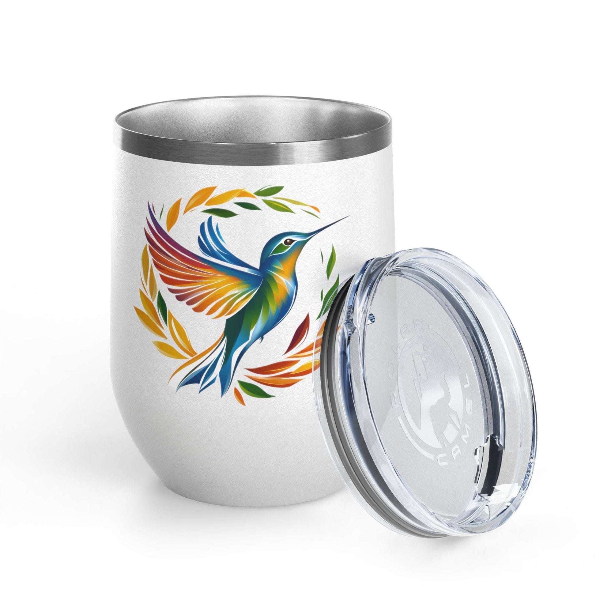 Hummingbird Rainbow Wine Tumbler- 12oz Insulated Cup