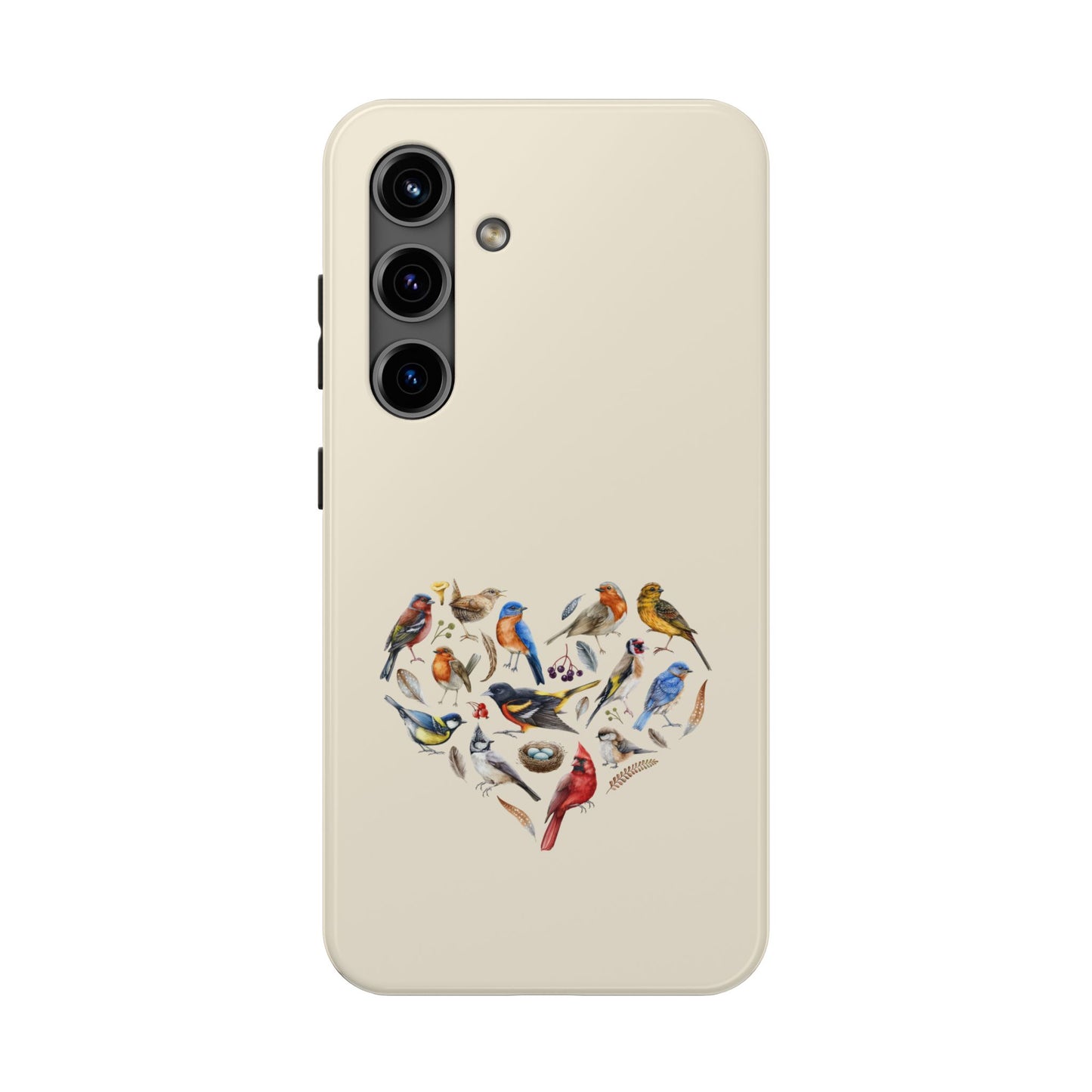 Bird Heart Tough Phone Cases - Cute Wildlife Design, Gift for Nature Enthusiasts, Durable Cases for Birdwatching
