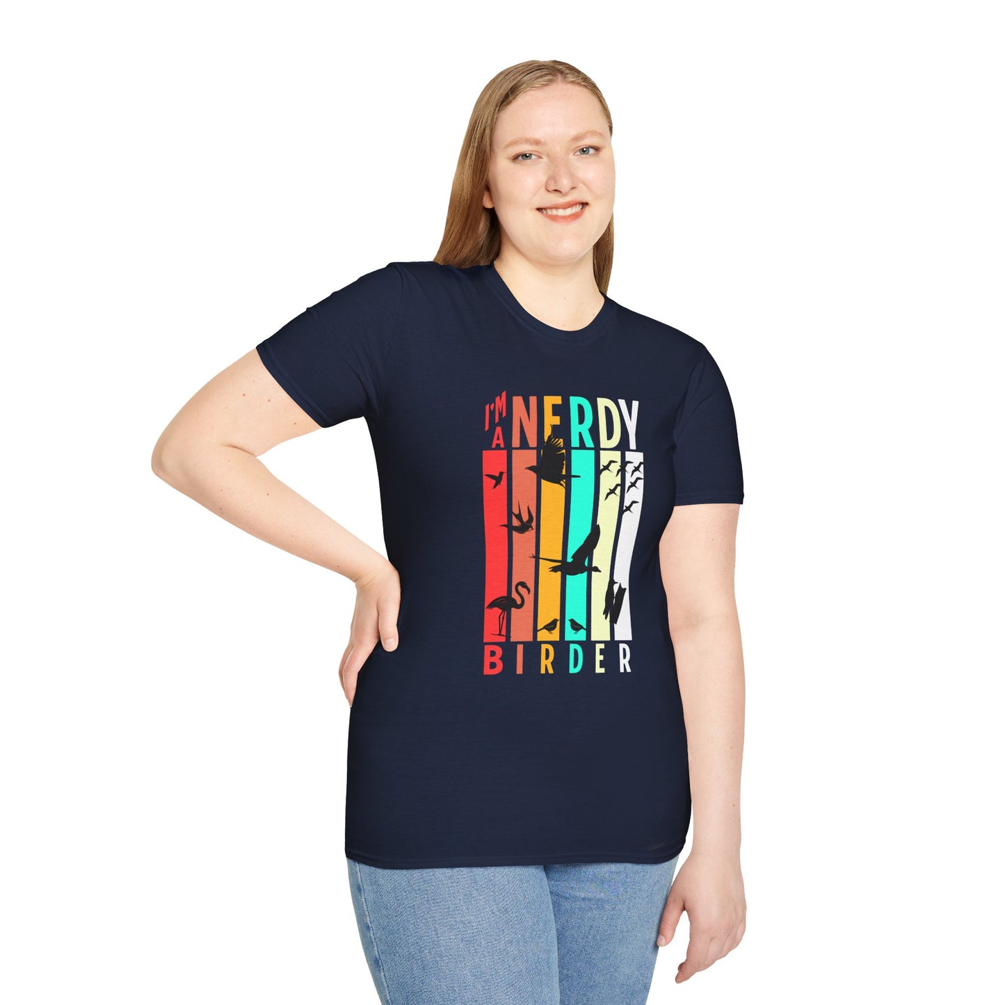 I'm A Nerdy Birder Unisex Softstyle T-Shirt - Nature Lover's Gift