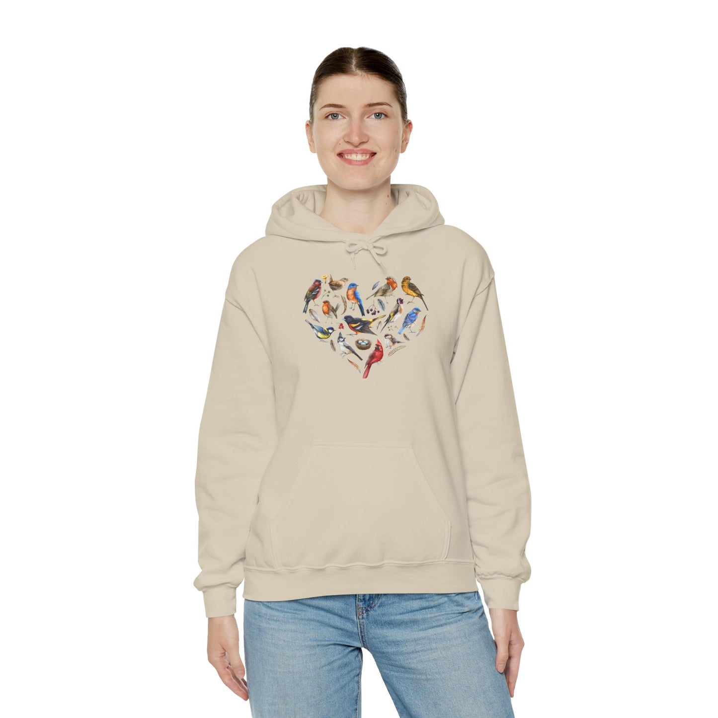 Bird Heart Unisex Hoodie - Cozy Sweatshirt for Nature Lovers