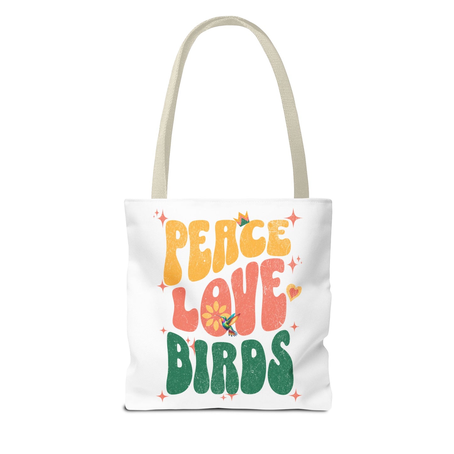 Peace Love Birds Tote Bag – Eco-Friendly Canvas Bag for Nature Lovers