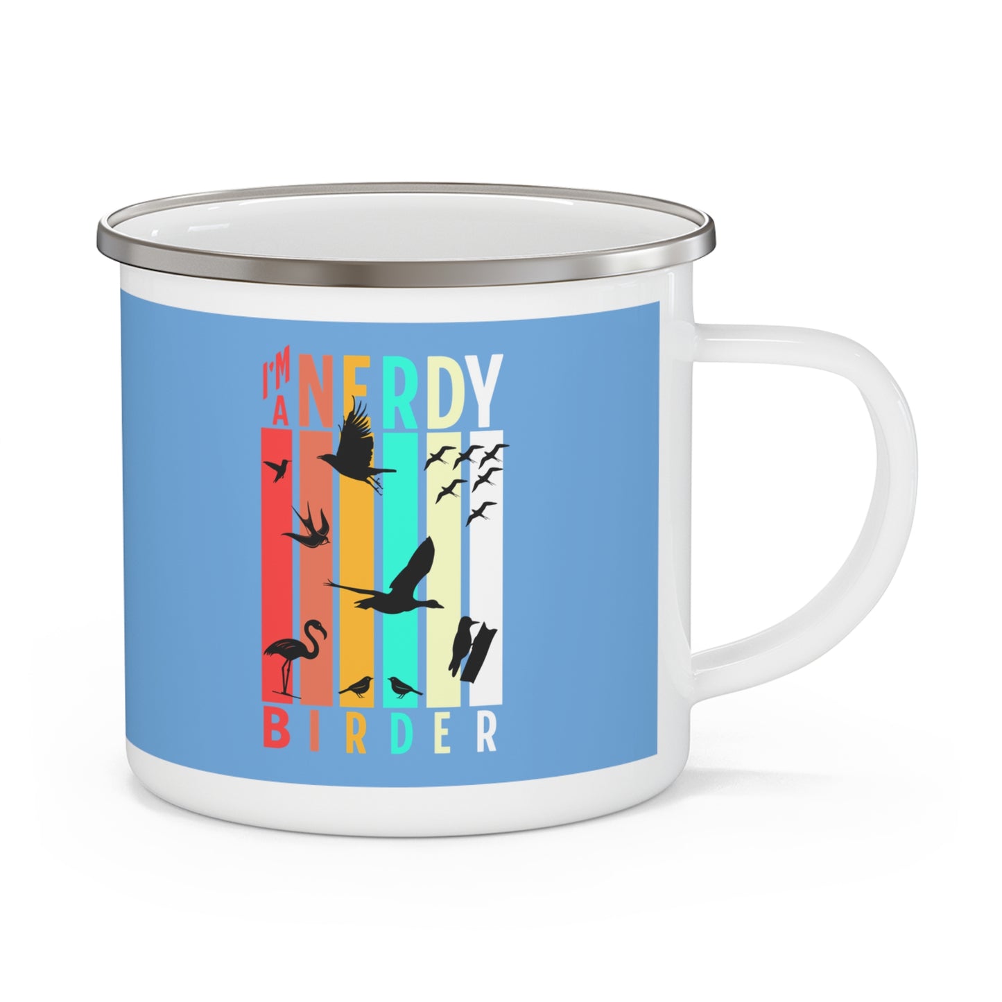 I'm a Nerdy Birder Enamel Camping Mug - Perfect for Birdwatching Enthusiasts, Ideal Gift for Nature Lovers