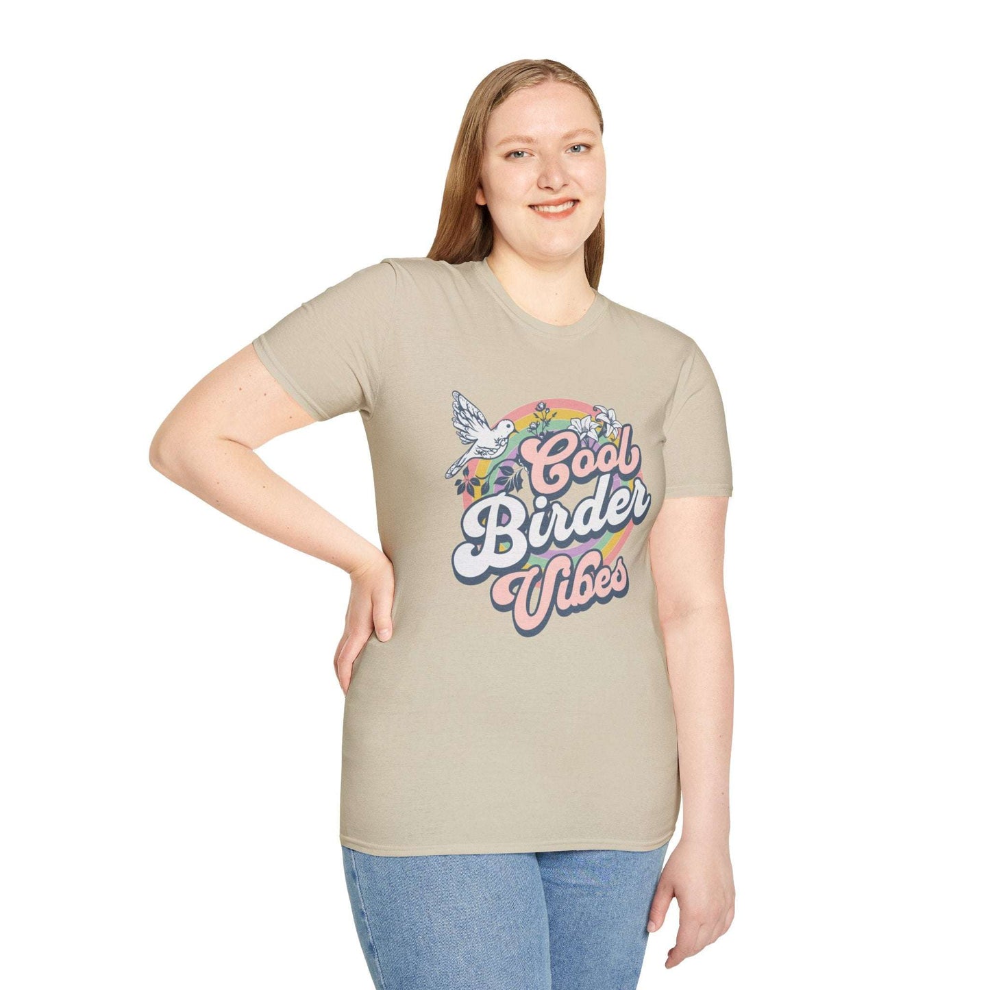 Cool Birder Vibes Unisex Softstyle T-Shirt | Perfect for Bird Lovers and Nature Enthusiasts