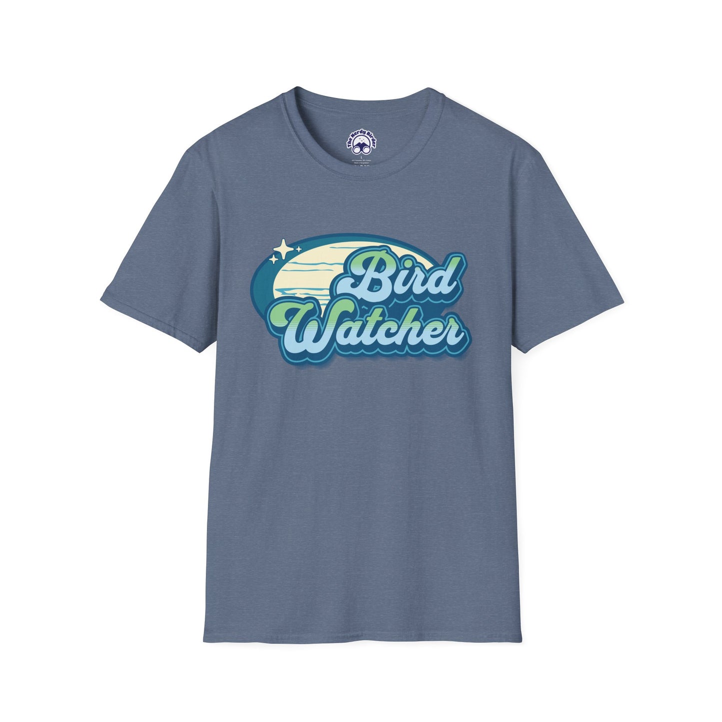 Bird Watcher Teal Unisex Softstyle T-Shirt - Retro Vibe Tee for Casual Wear