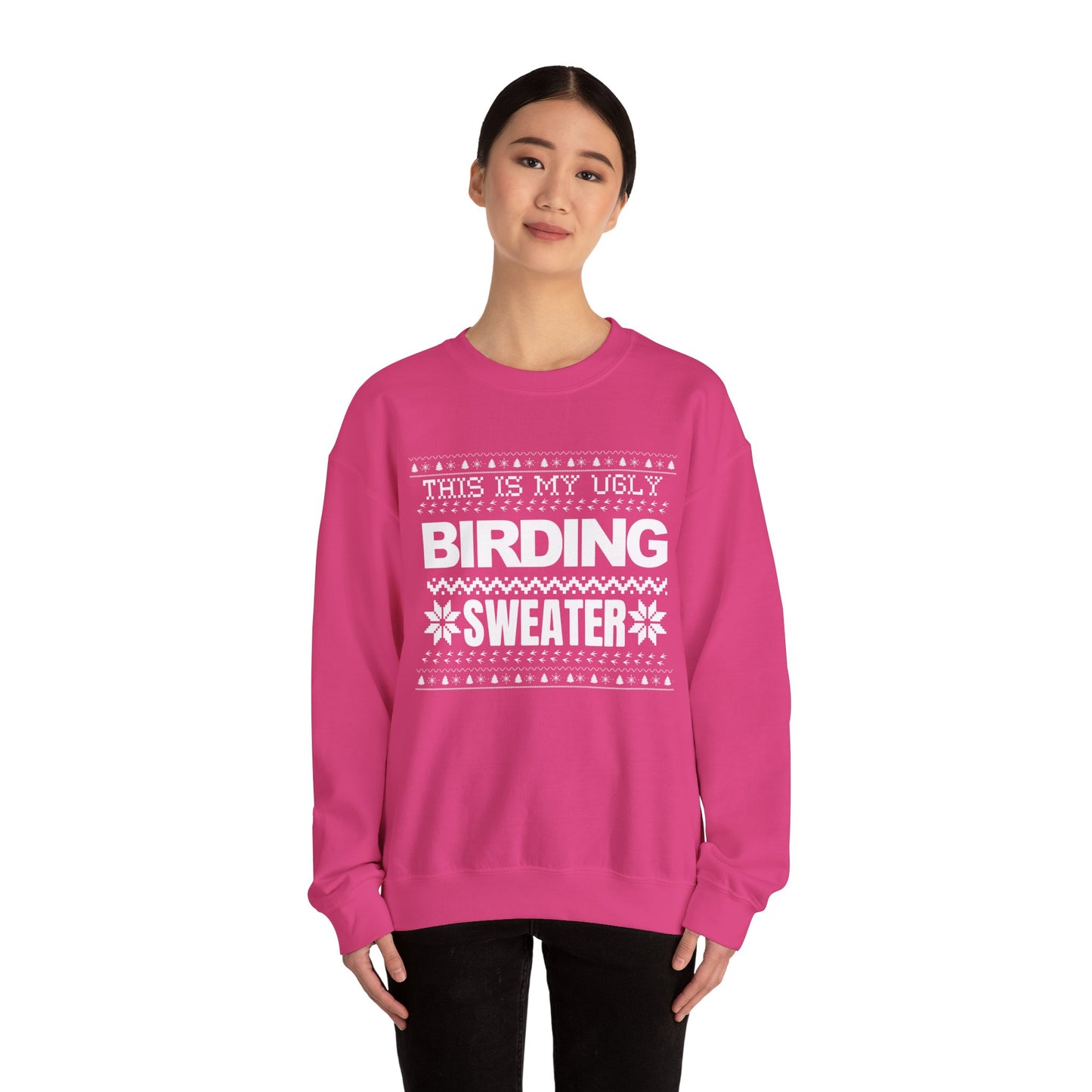 Ugly Birding Sweater - Unisex Heavy Blend Crewneck for Bird Lovers