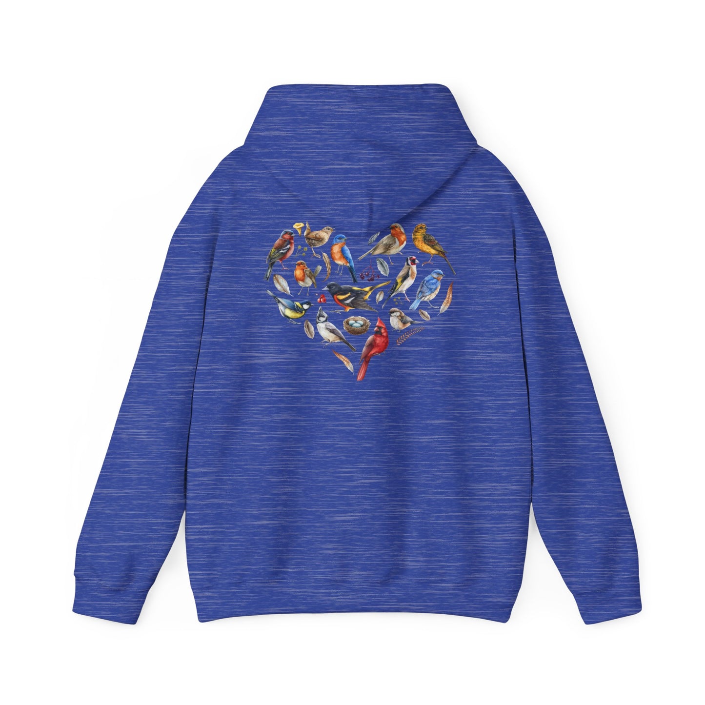 Bird Heart Unisex Hoodie Back Design - Cozy Sweatshirt for Nature Lovers