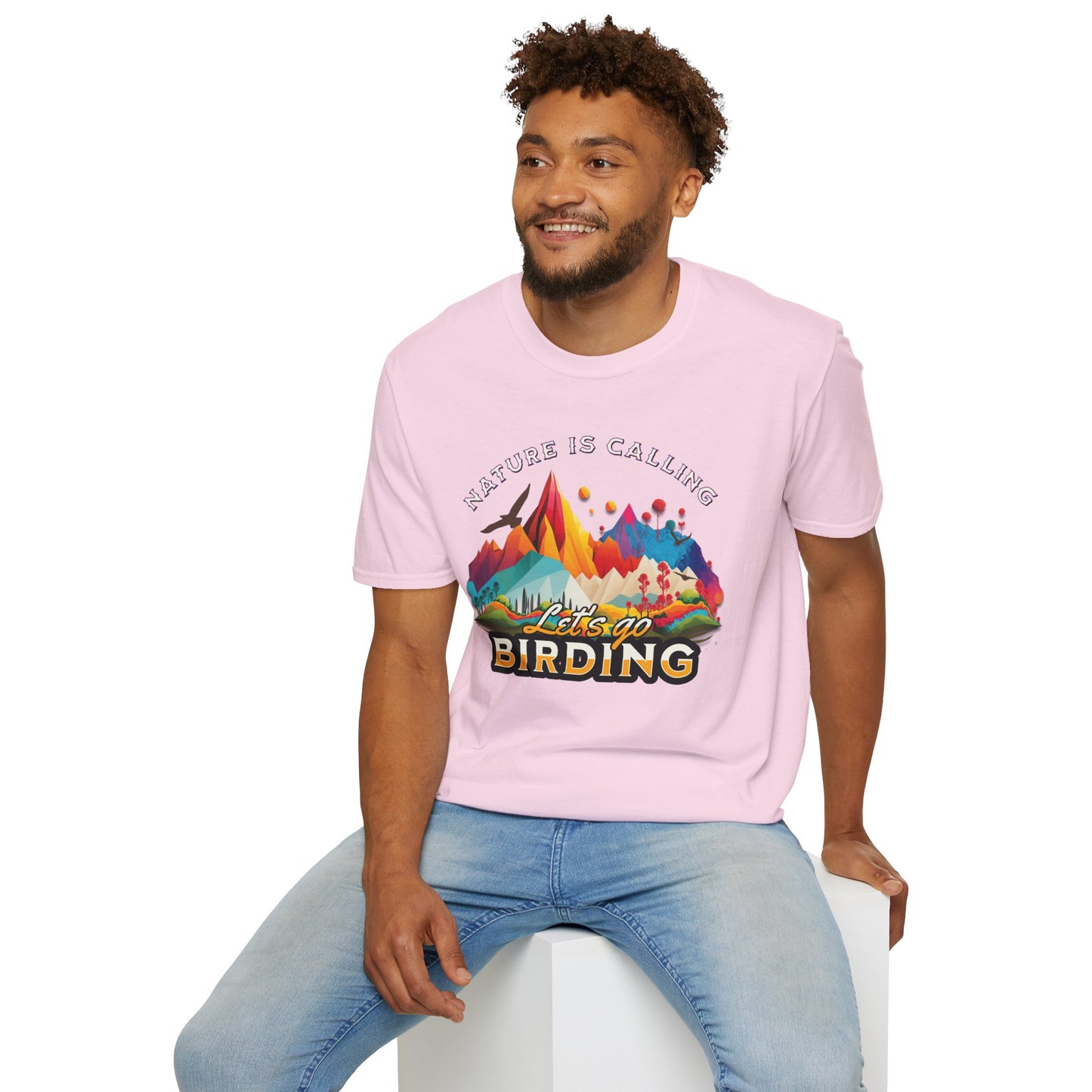 Nature Is Calling Birding Unisex Softstyle T-Shirt