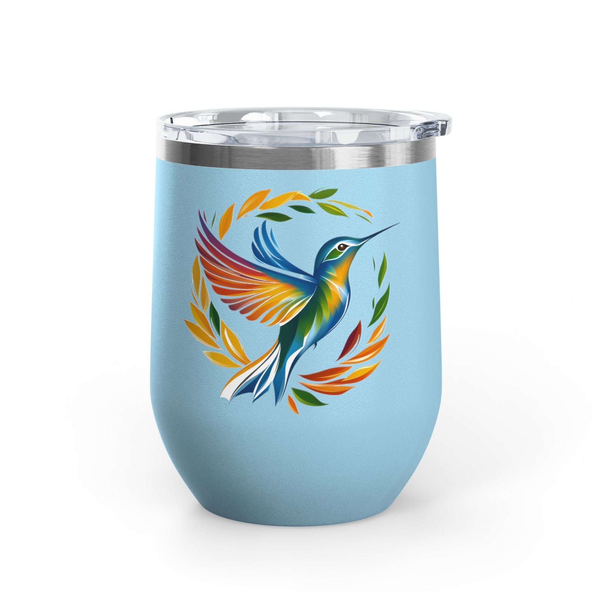 Hummingbird Rainbow Wine Tumbler- 12oz Insulated Cup