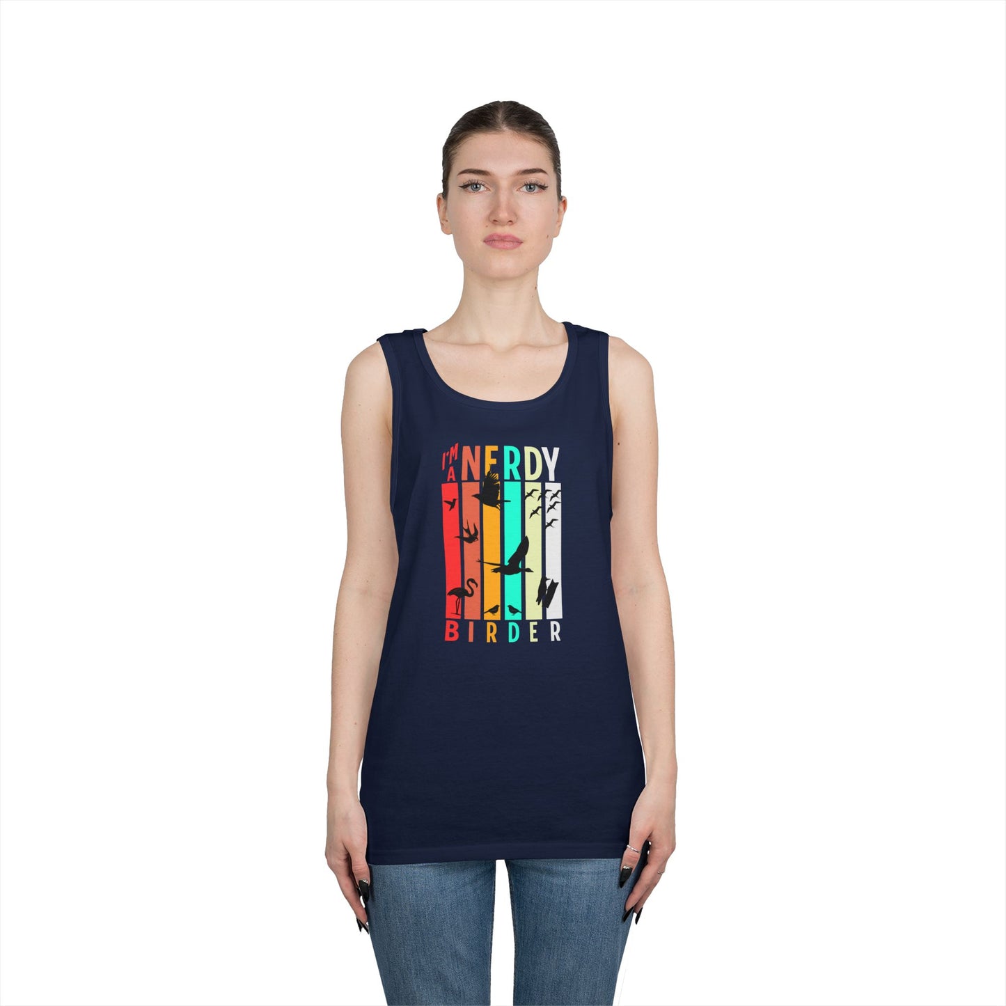 I'm A Nerdy Birder Tank Top, Gift for Bird Lovers, Unisex Summer Wear, Nature Lover's Apparel, Fun Casual Tank
