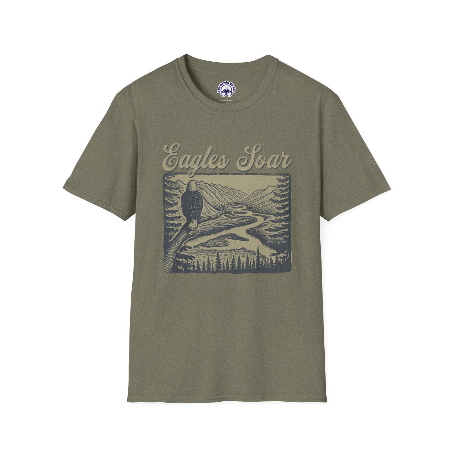 Eagles Soar Unisex Softstyle T-Shirt - Nature Inspired Graphic Tee