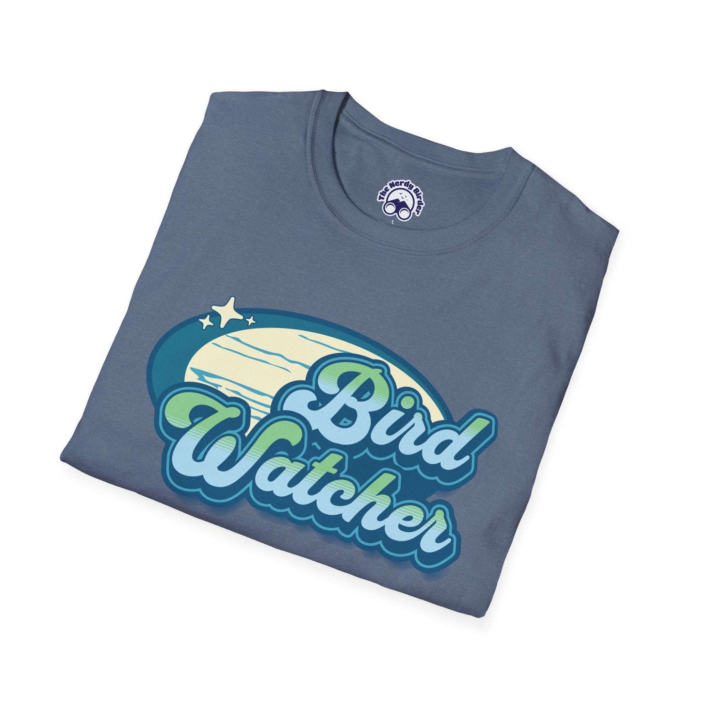 Bird Watcher Teal Unisex Softstyle T-Shirt - Retro Vibe Tee for Casual Wear