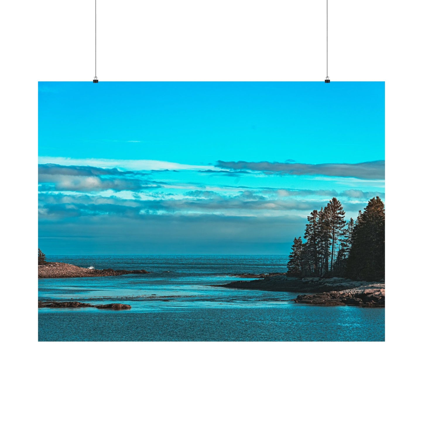 Serene Coastal Matte Horizontal Poster - Ocean Landscape Decor