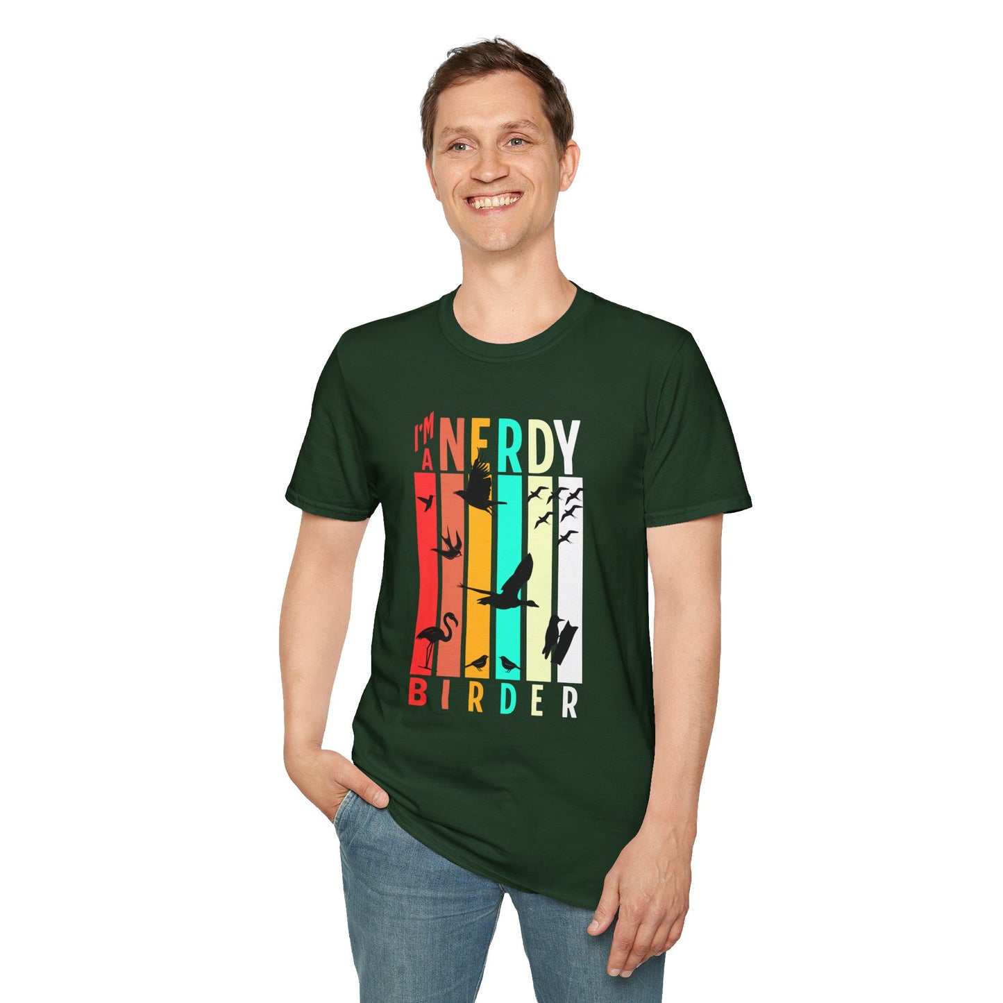 I'm A Nerdy Birder Unisex Softstyle T-Shirt - Nature Lover's Gift