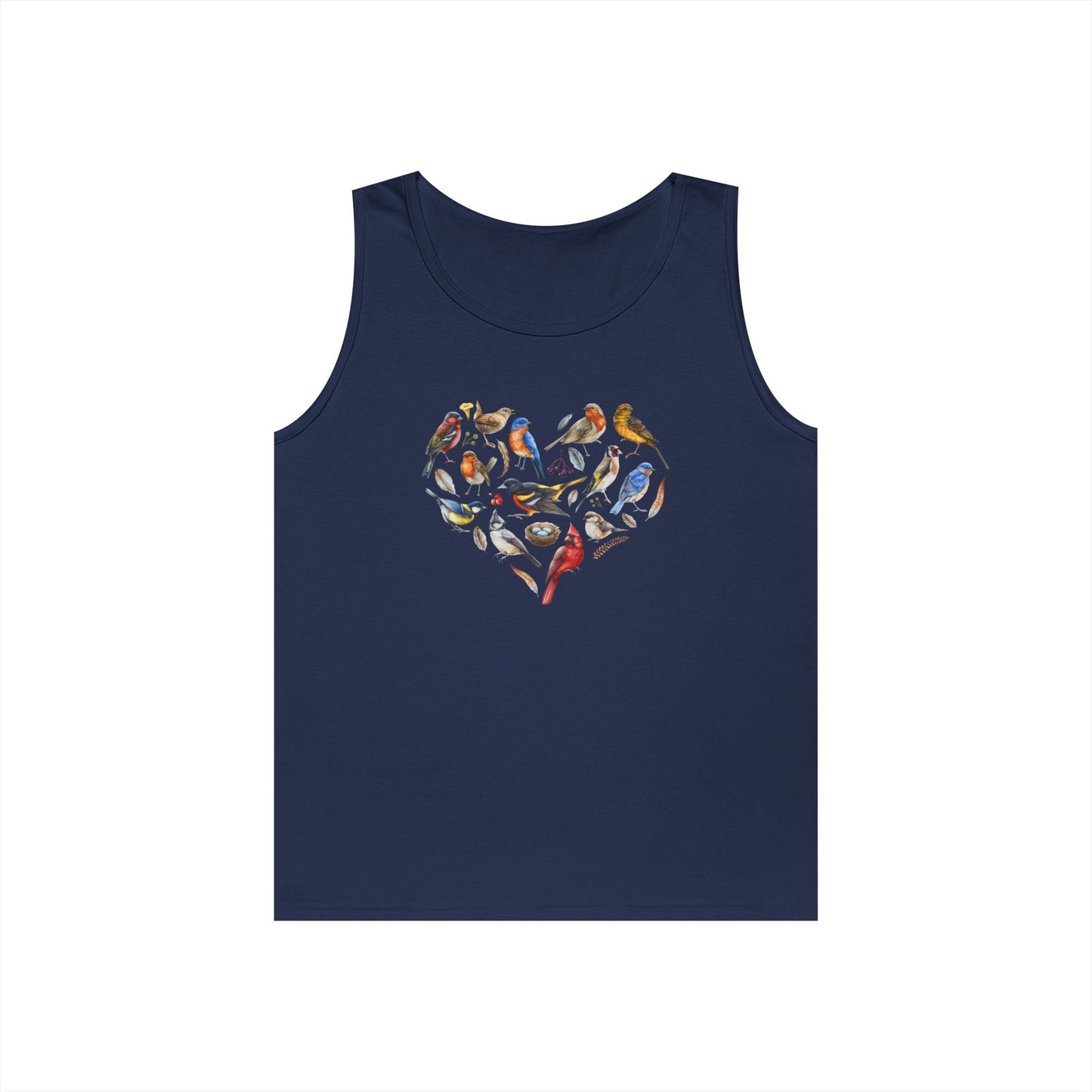 I'm A Nerdy Birder Bird Heart Tank Top, Gift for Bird Lovers, Unisex Summer Wear, Nature Lover's Apparel, Fun Casual Tank