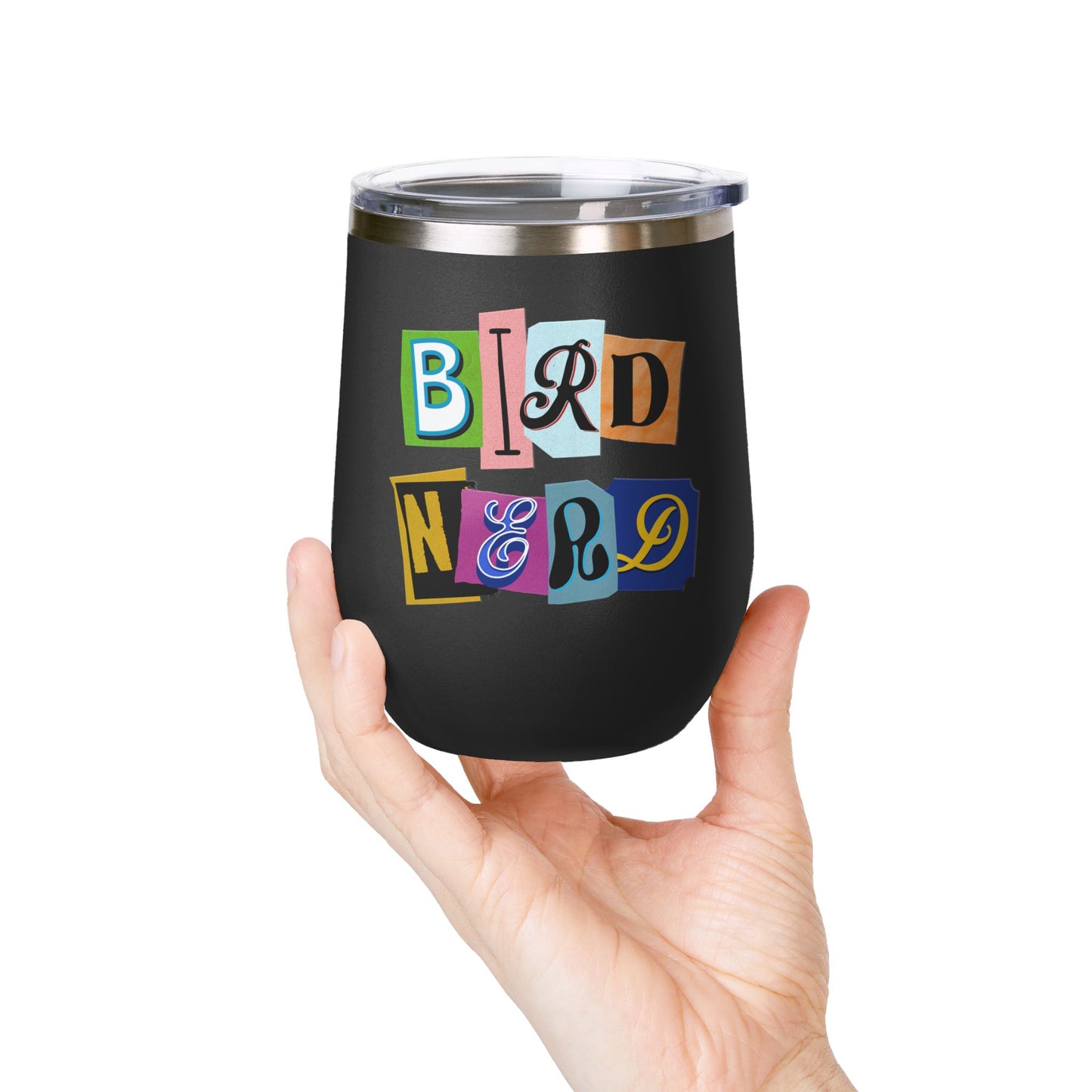 Bird Nerd Wine Tumbler - 12oz Insulated Stainless Steel Cup for Wine Lovers