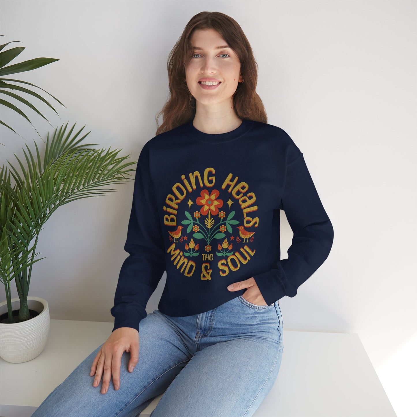 Birding Heals The Mind And Soul Sweatshirt - Unisex Heavy Blend Crewneck