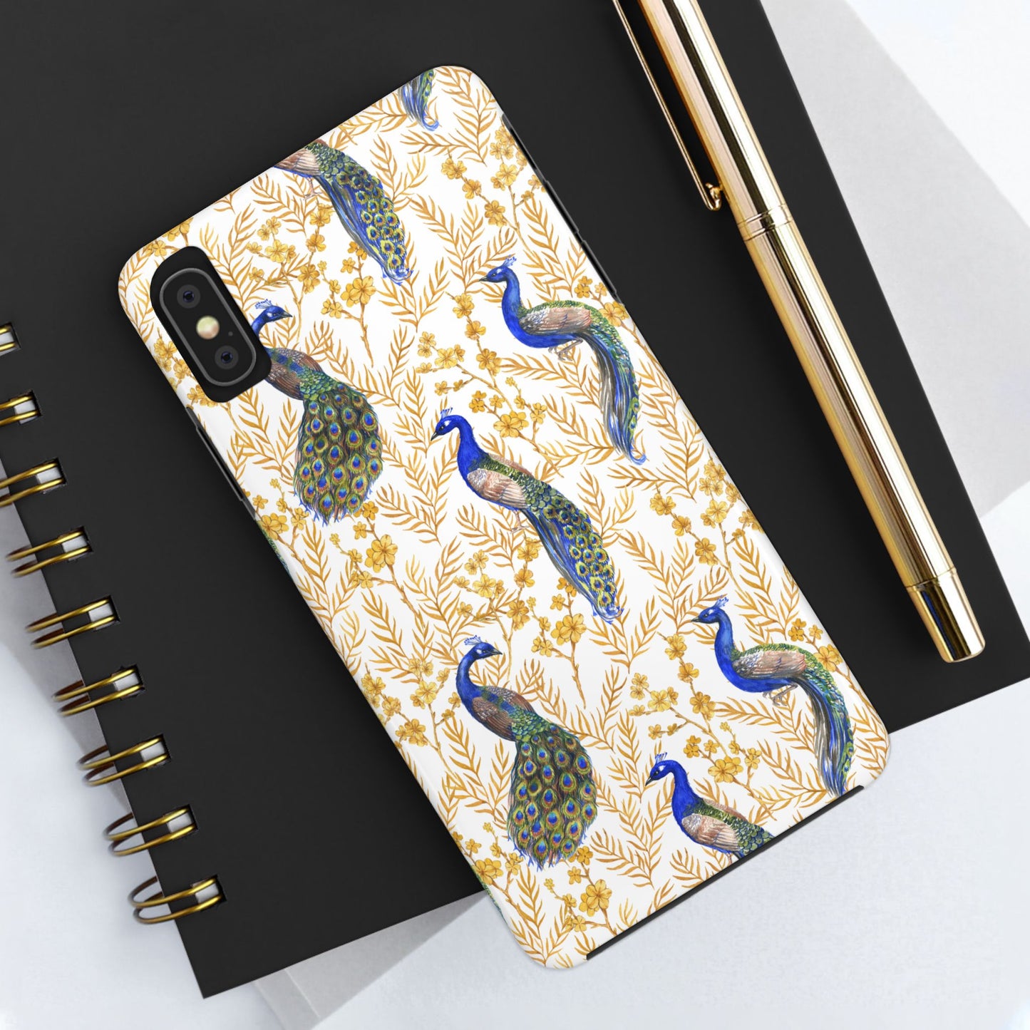 Elegant Peacock Tough Phone Case - Stylish Protection for Nature Lovers