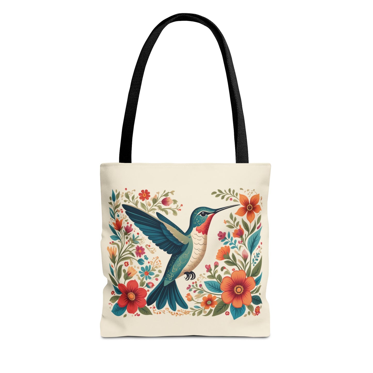Hummingbird In Bloom Tote Bag - Natural color