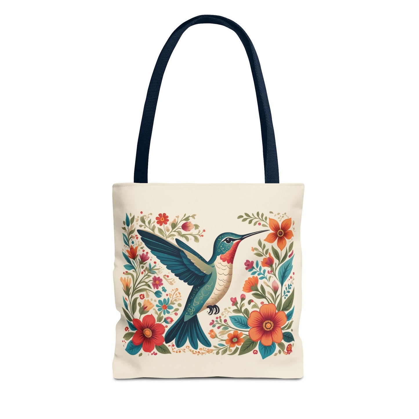 Hummingbird In Bloom Tote Bag - Natural color