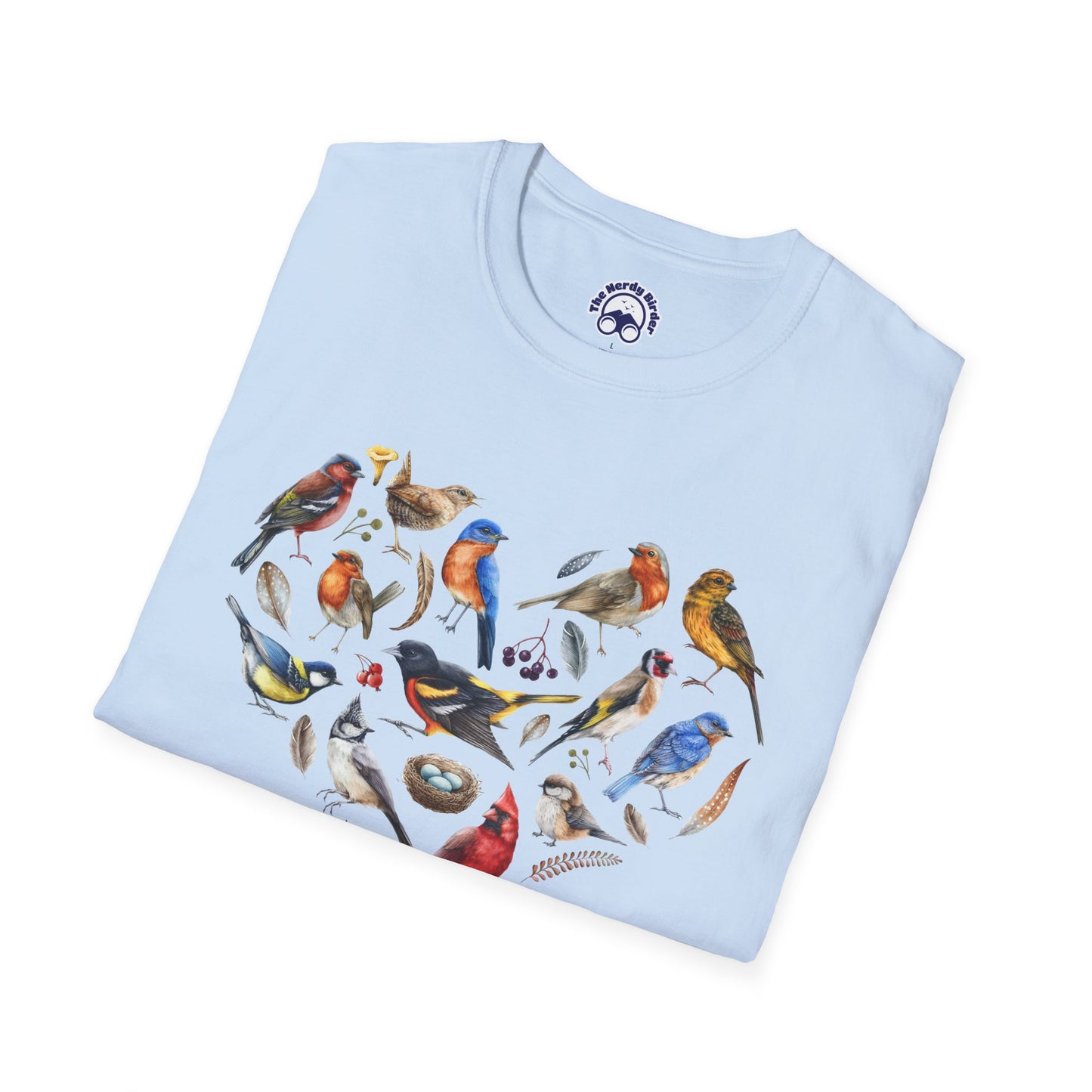 Bird Heart Unisex Softstyle T-Shirt - Heart Design