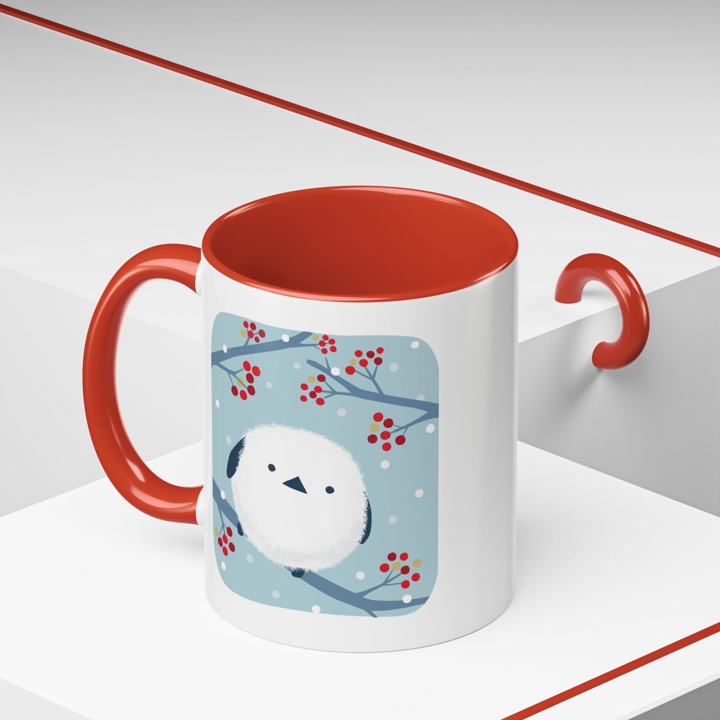Cute Bird & Cherry Blossom Accent Coffee Mug - 11oz & 15oz