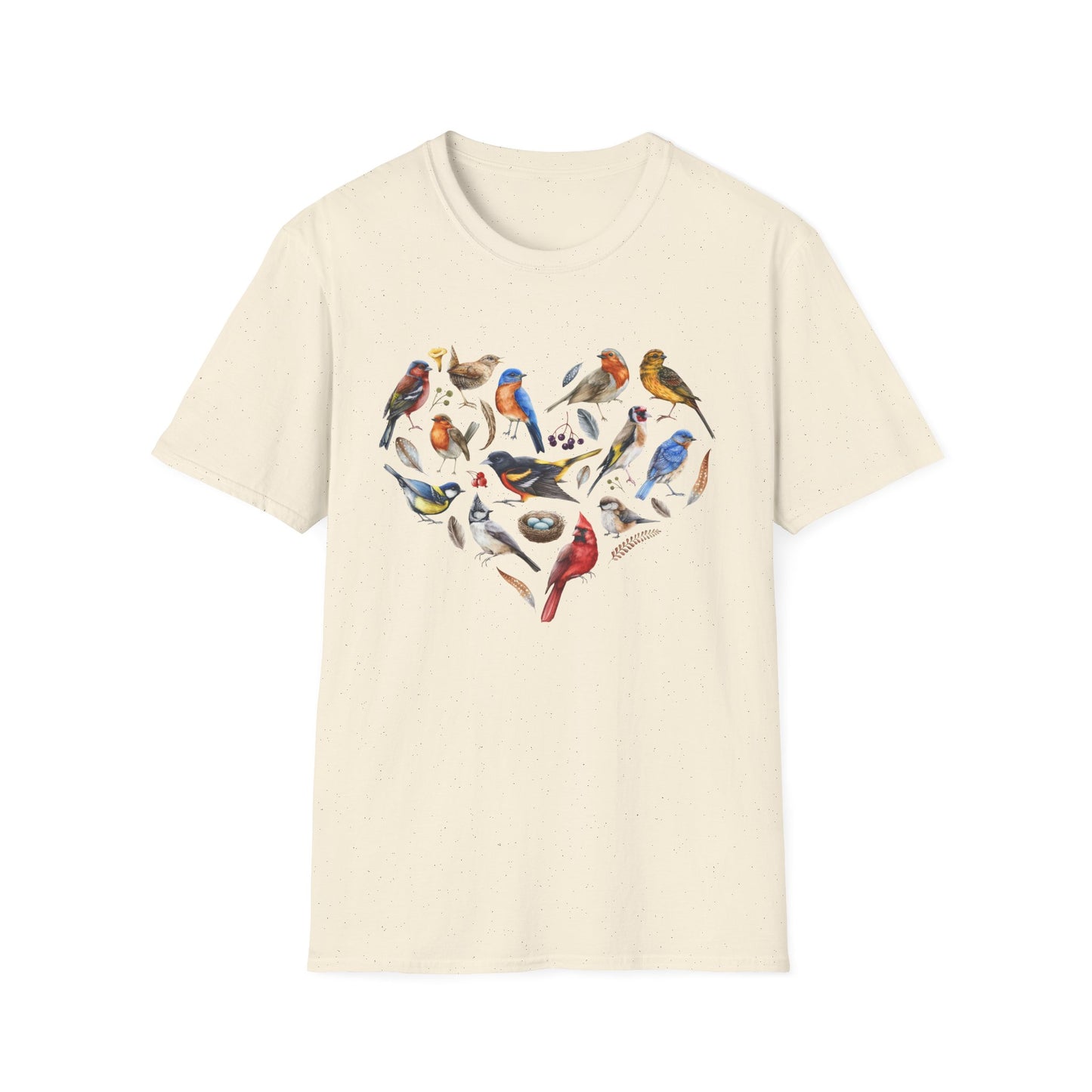 Heart of Birds Unisex Softstyle T-Shirt - Heart Design