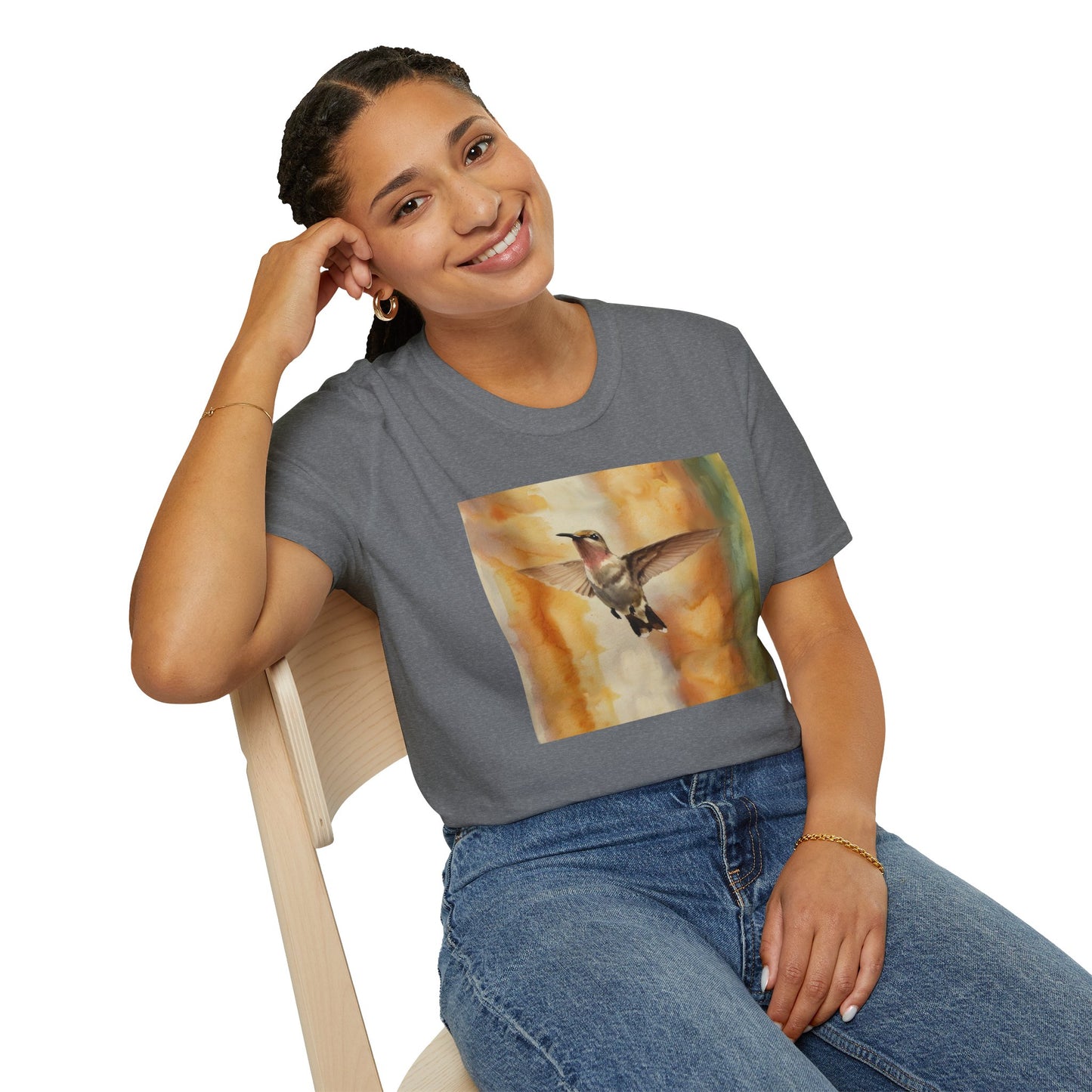 Hummingbird Watercolor T-Shirt, Nature Lover Gift, Birdwatching Shirt