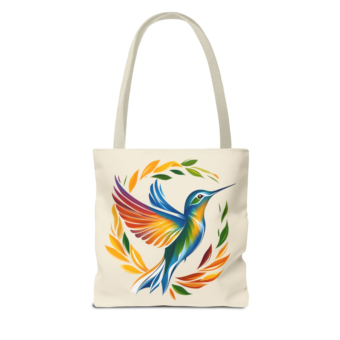 Hummingbird Rainbow Tote Bag - Natural color