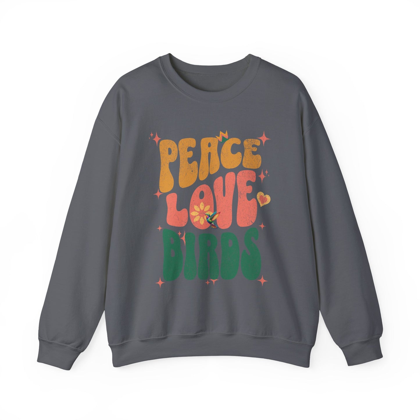 Peace Love Birds Crewneck Sweatshirt - Unisex Cozy Fashion for Nature Lovers