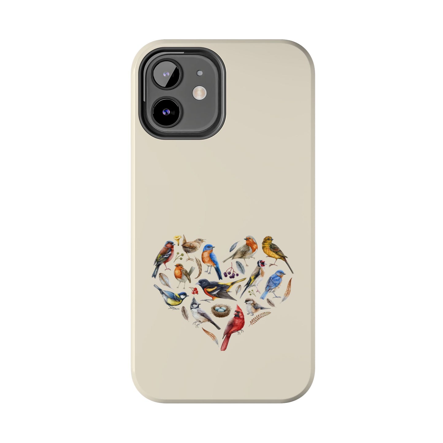 Bird Heart Tough Phone Cases - Cute Wildlife Design, Gift for Nature Enthusiasts, Durable Cases for Birdwatching