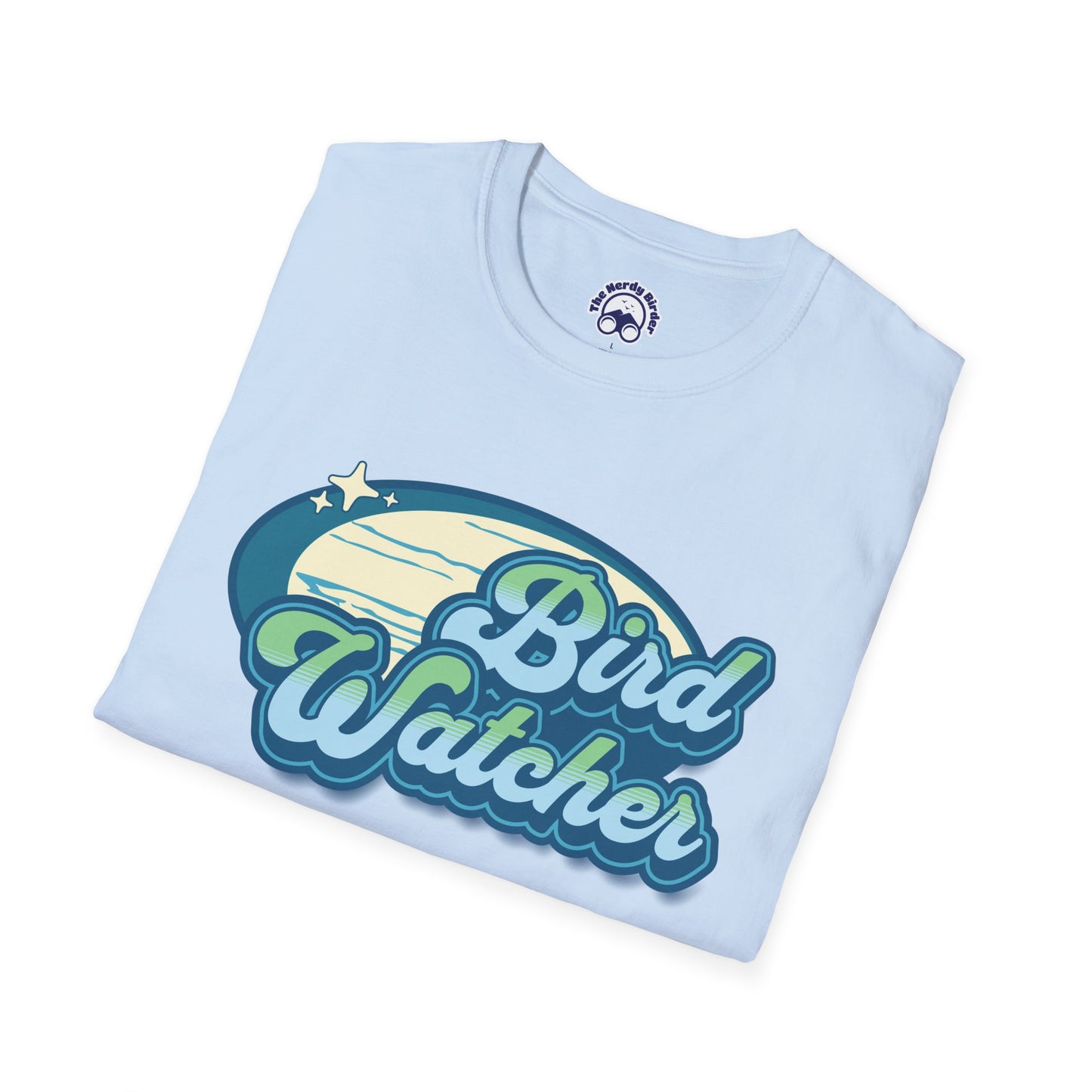 Bird Watcher Teal Unisex Softstyle T-Shirt - Retro Vibe Tee for Casual Wear