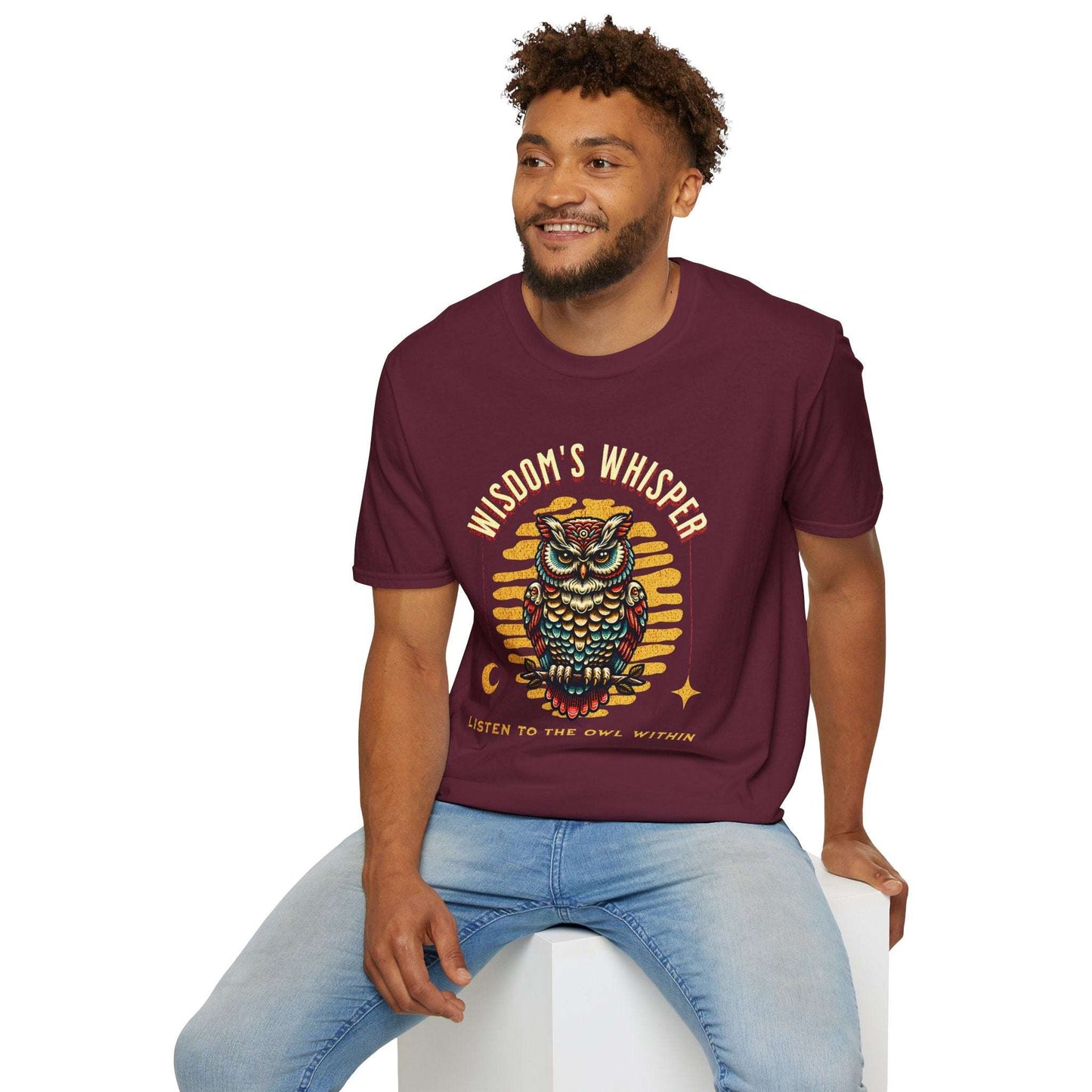 Wisdom's Whisper Unisex Softstyle T-Shirt - Nature Lover's Gift