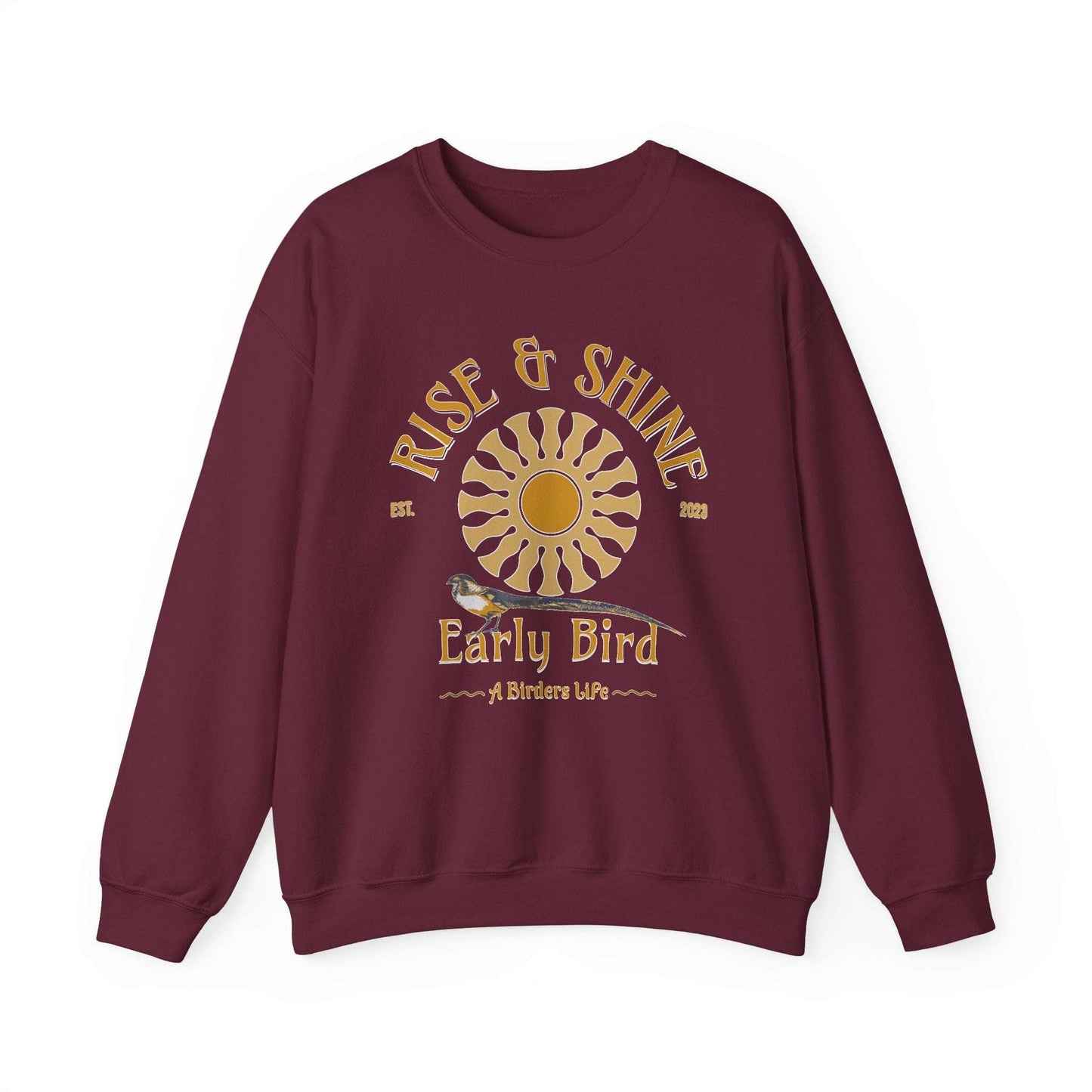 Rise & Shine Early Bird Crewneck Sweatshirt - Perfect for Bird Lovers