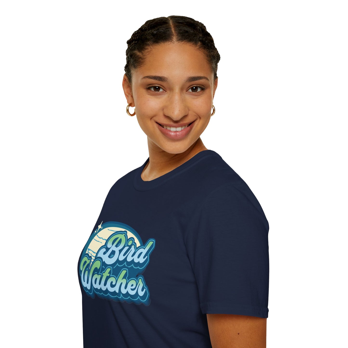 Bird Watcher Teal Unisex Softstyle T-Shirt - Retro Vibe Tee for Casual Wear