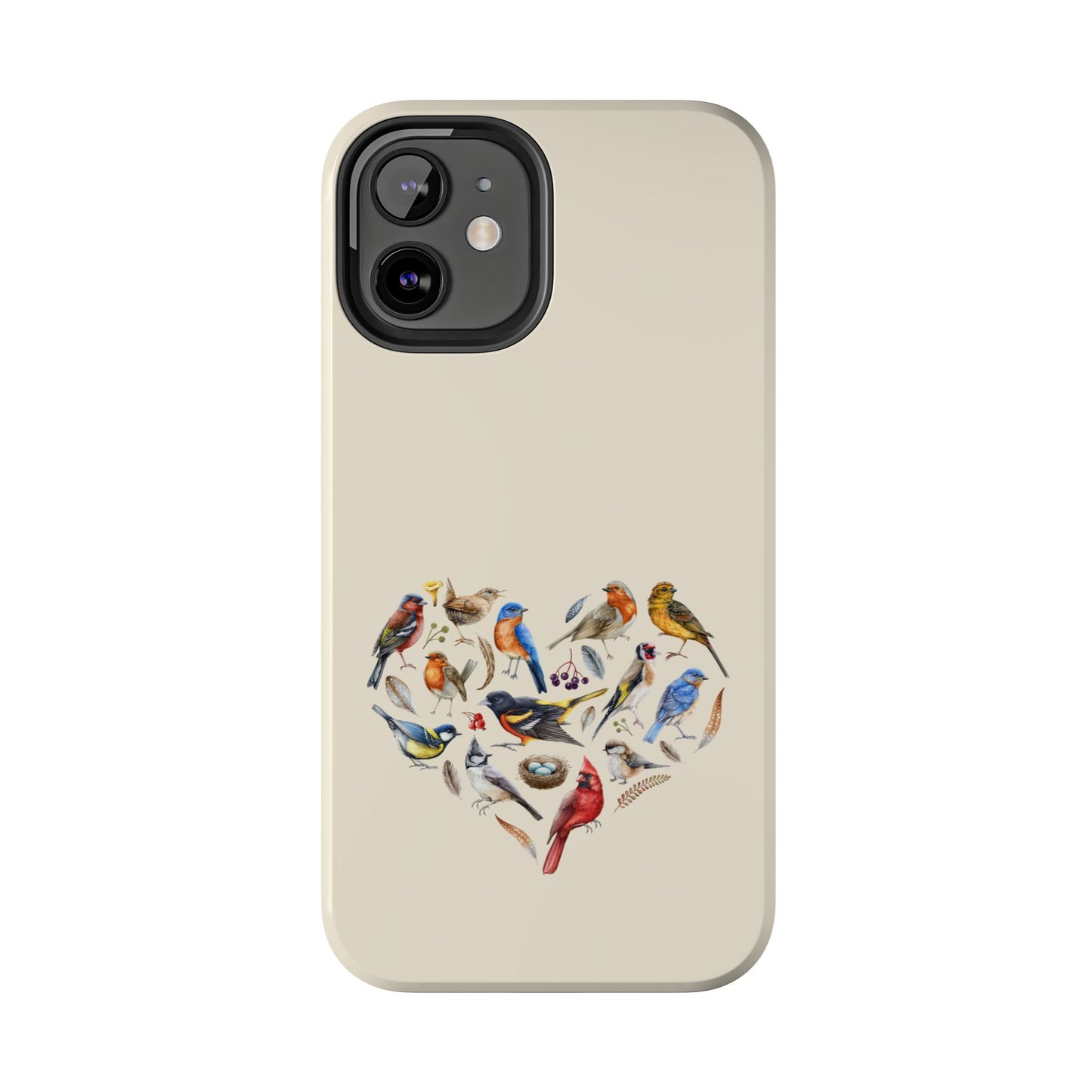 Bird Heart Tough Phone Cases - Cute Wildlife Design, Gift for Nature Enthusiasts, Durable Cases for Birdwatching